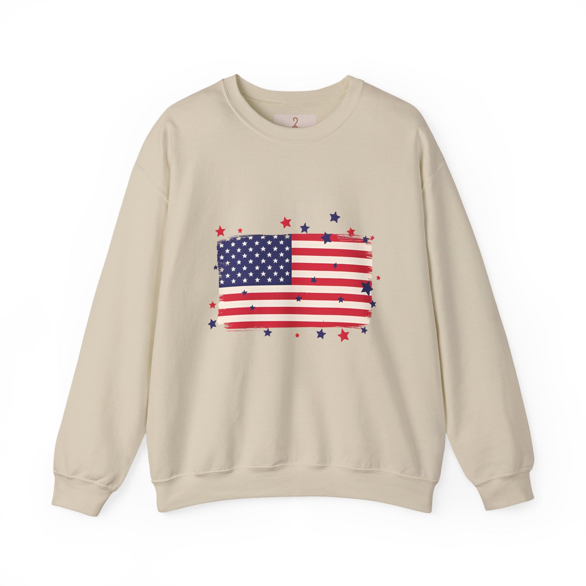 Patriotic American Flag Crewneck Sweatshirt
