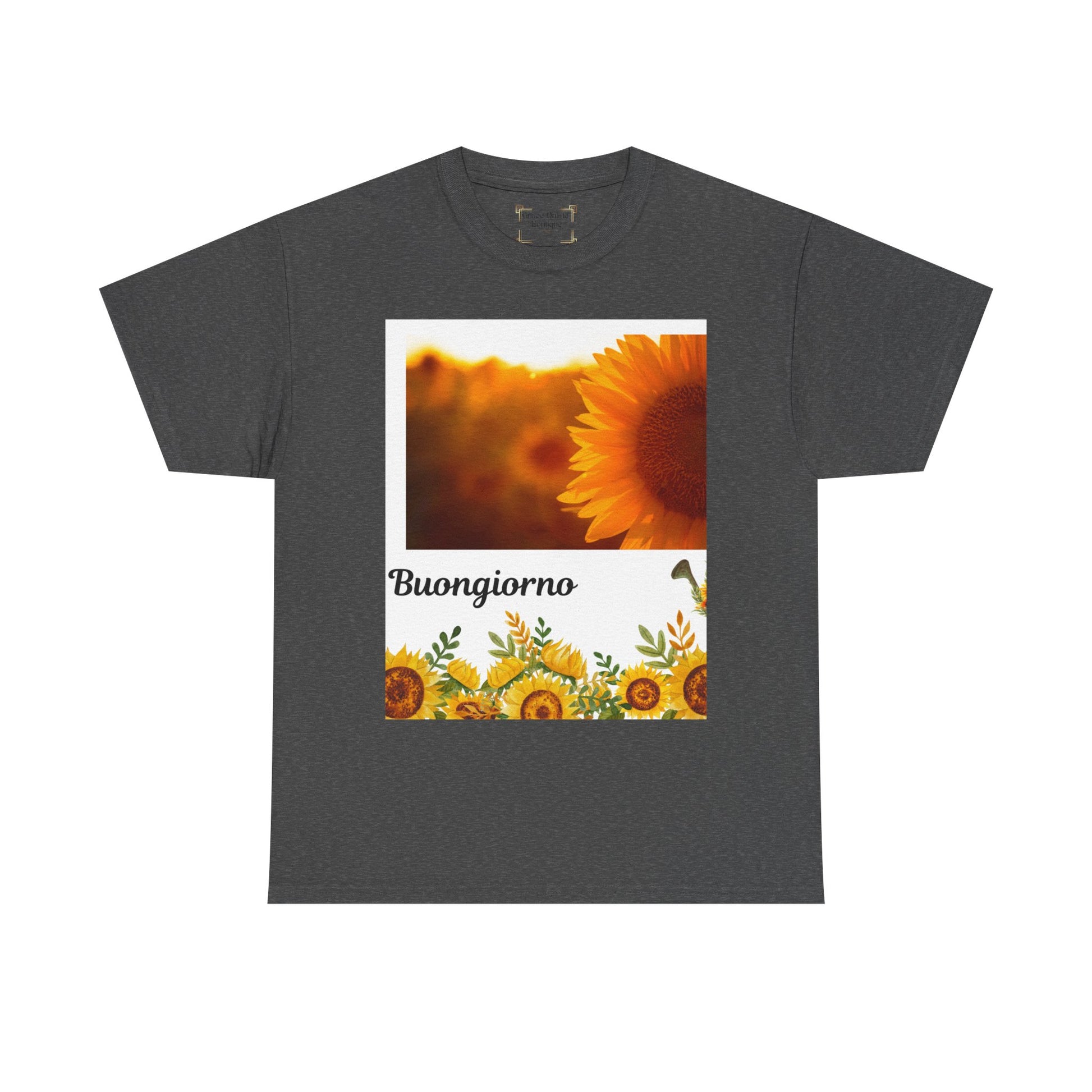 Buongiorno Sunflower Tee, Unisex Heavy Cotton Tee