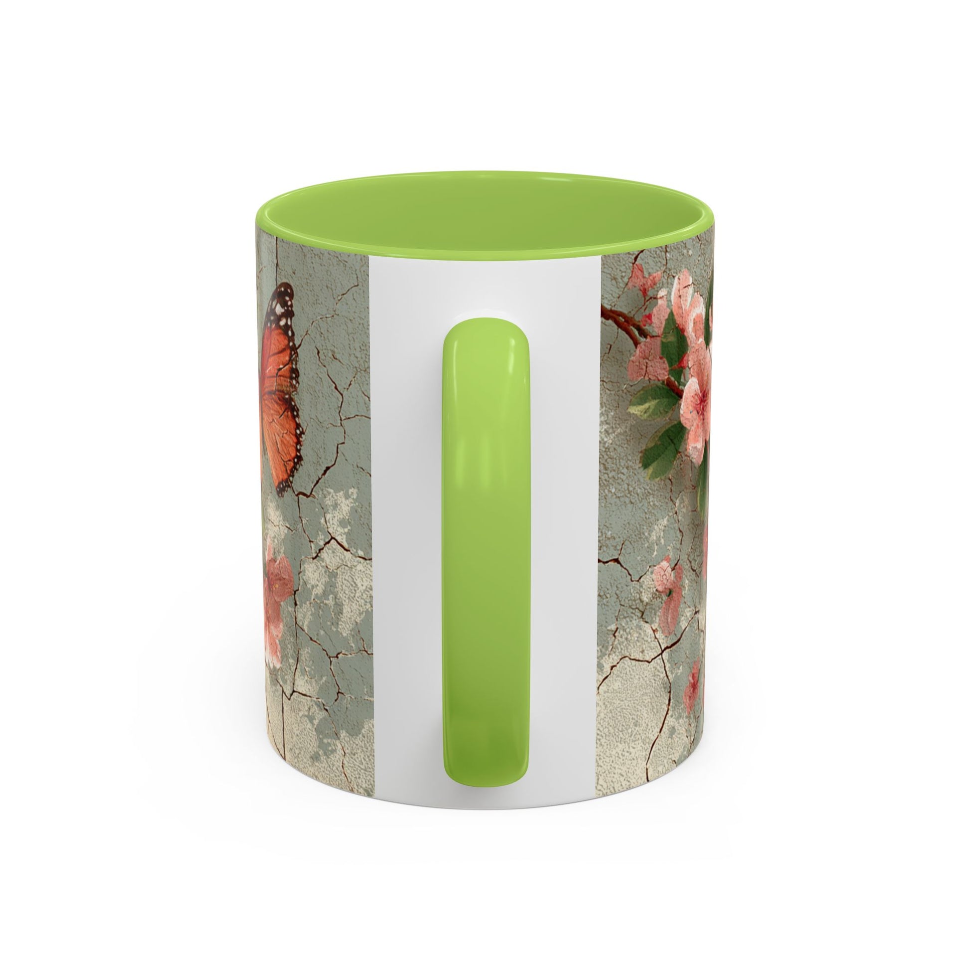 Floral Butterfly Accent Coffee Mug, Spring Gift, Kitchen Decor, Nature Lover Mug, Tea Cup