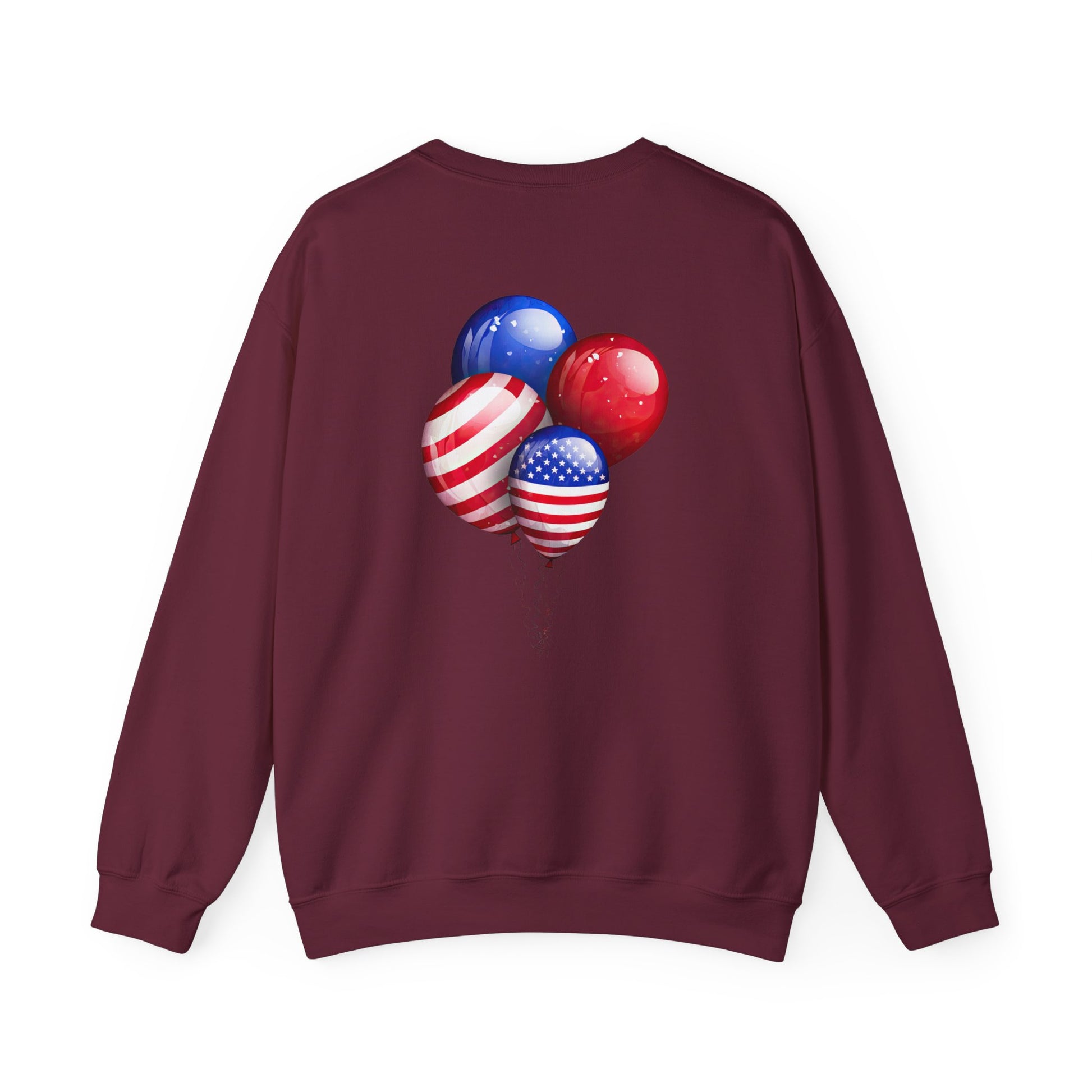 Patriotic Balloons Crewneck Sweatshirt – USA Flag 4th of July Pullover