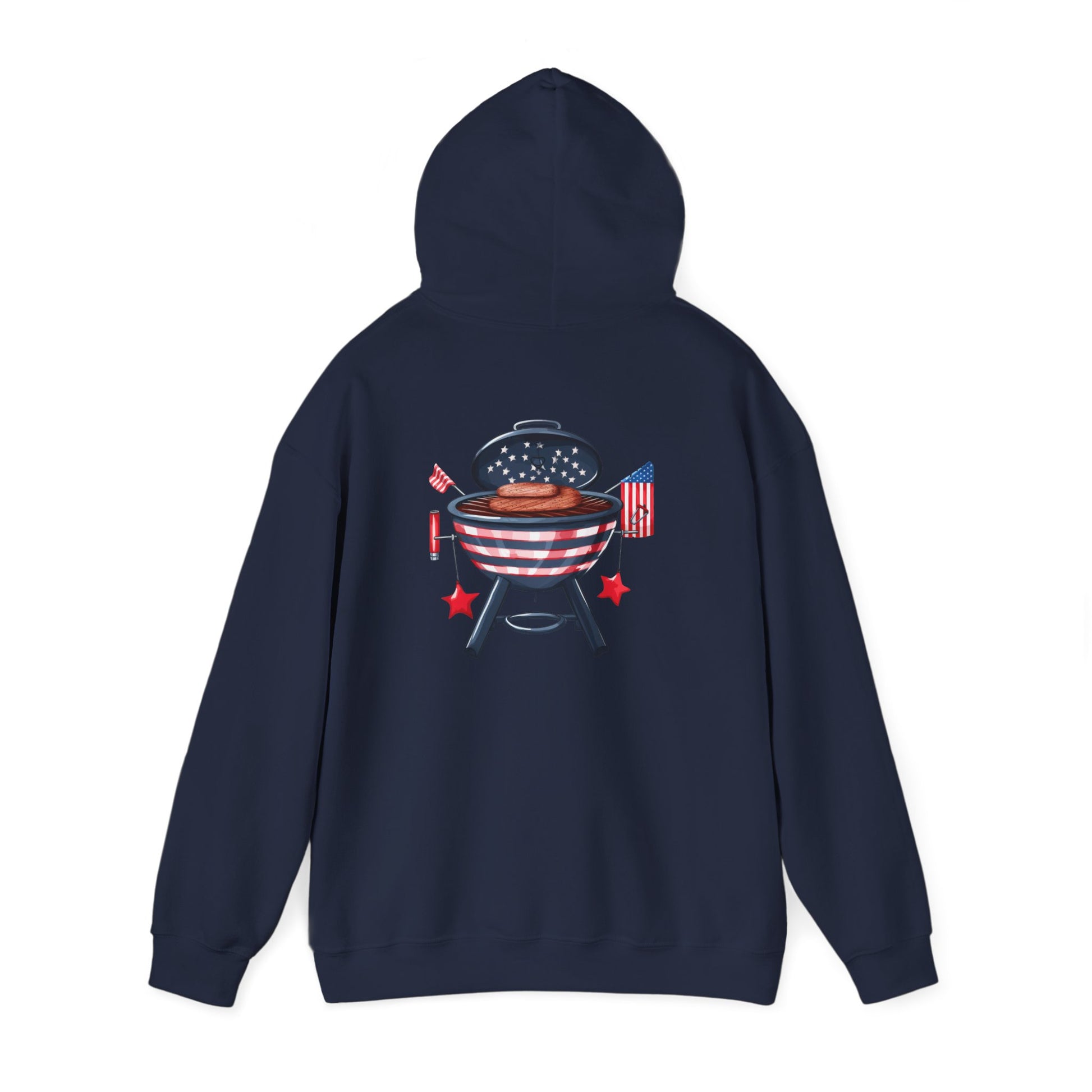 American Flag Grill Hoodie – Patriotic BBQ Sweatshirt for 4th of July