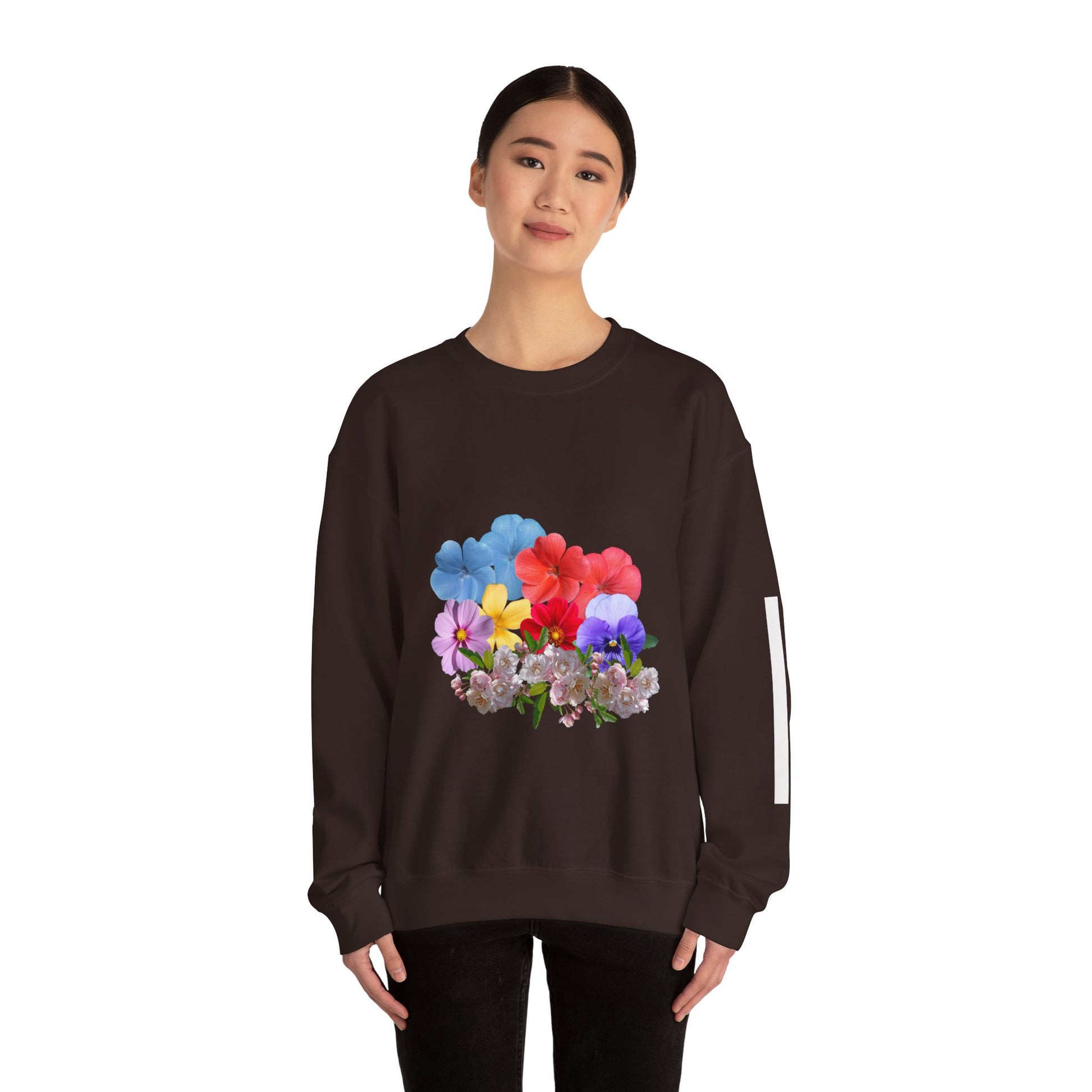 Floral Art Crewneck Sweatshirt - Cozy Unisex Pullover for Trendy Styles, Spring Fashion, Gift for Her, Casual Wear, Everyday Comfort