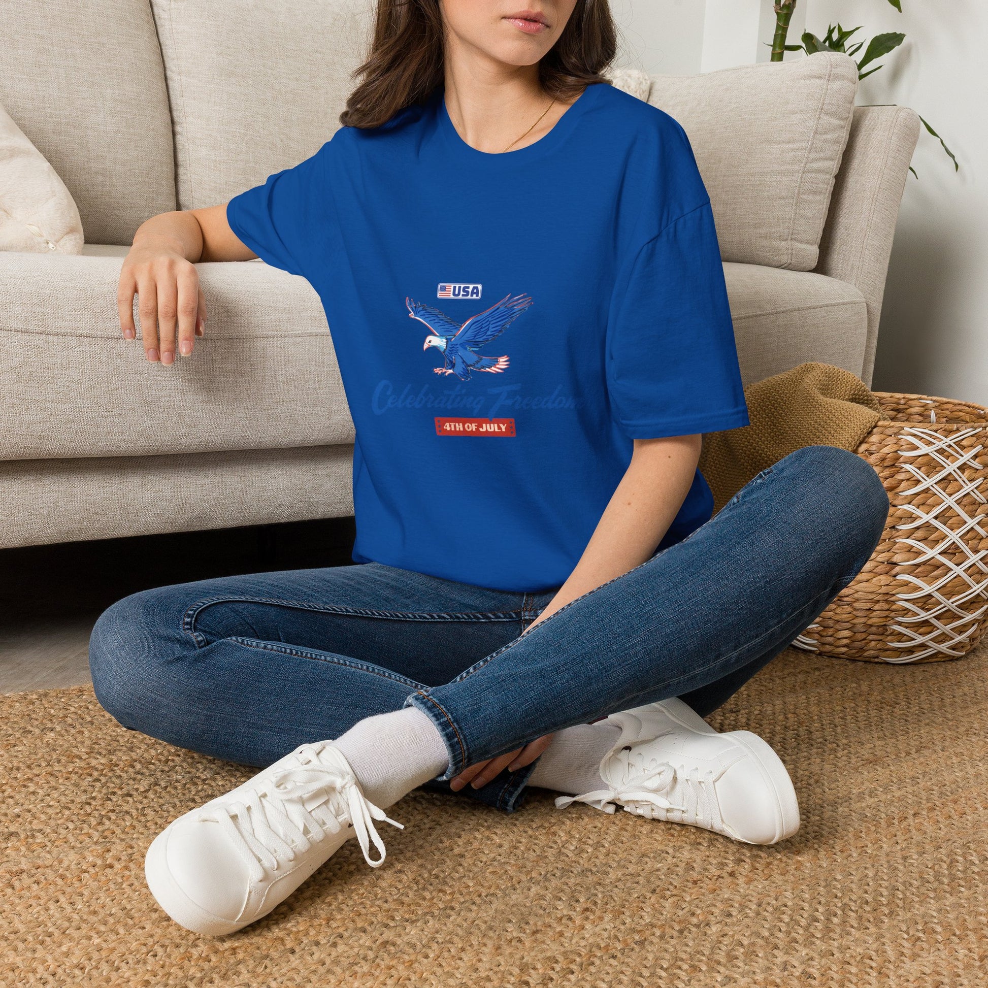 Patriotic Eagle T-Shirt — "Celebrating Freedom" USA Graphic Tee