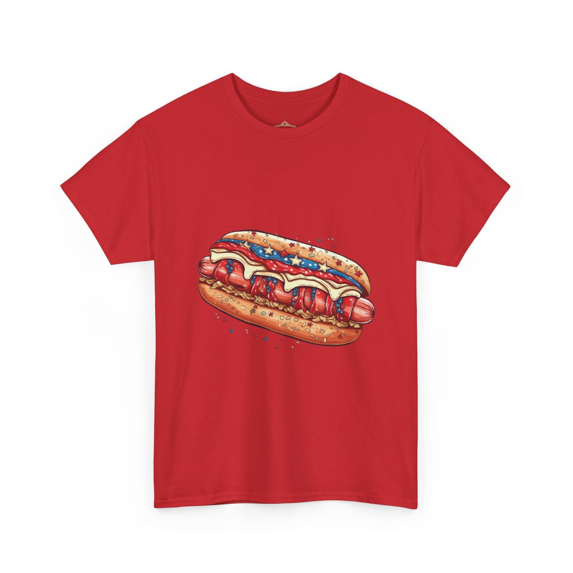 Hot Dog Illustration T-Shirt — Retro Ketchup & Mustard Food Tee