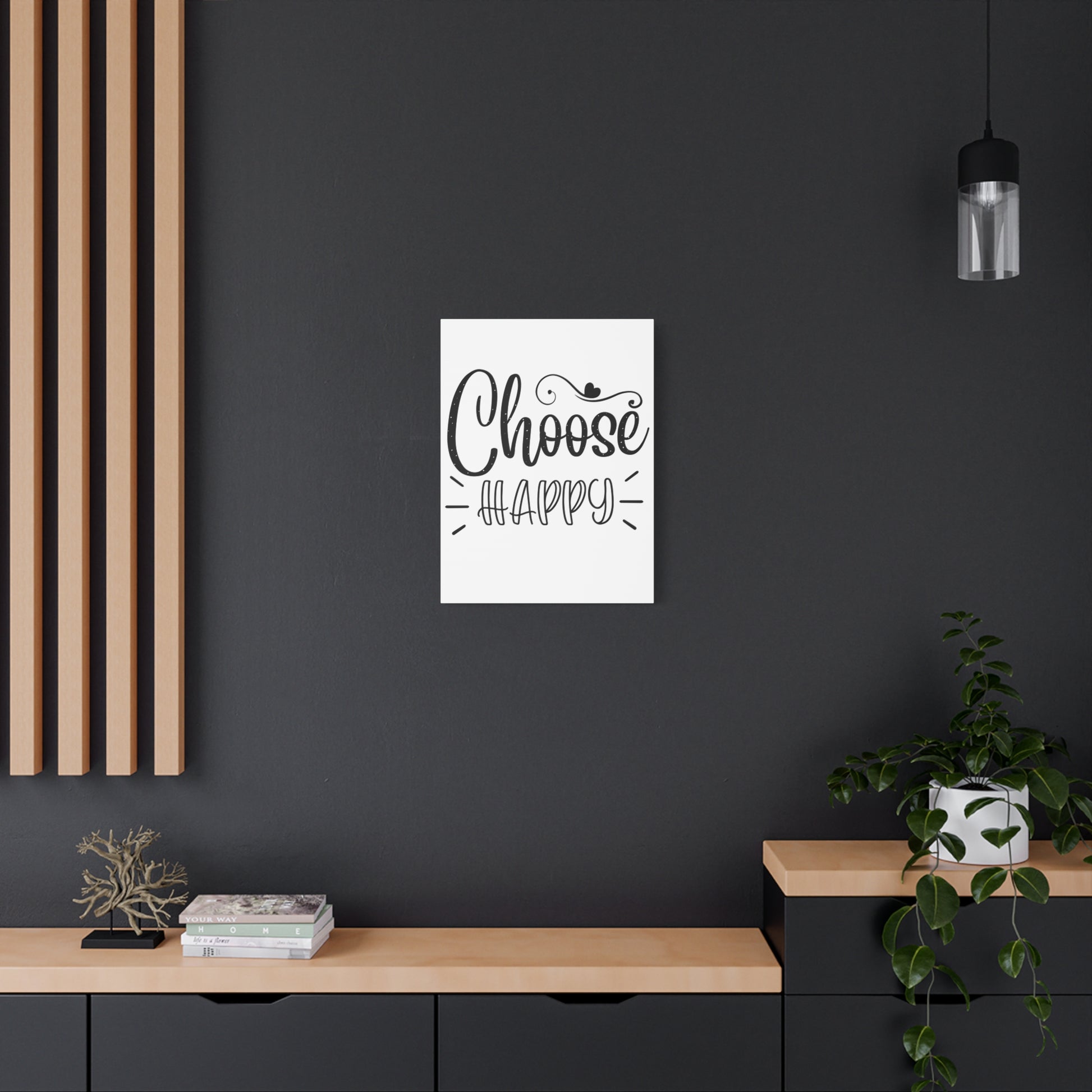 Inspirational Wall Art Canvas, Choose Happy Home Decor, Motivational Artwork for Living Room
