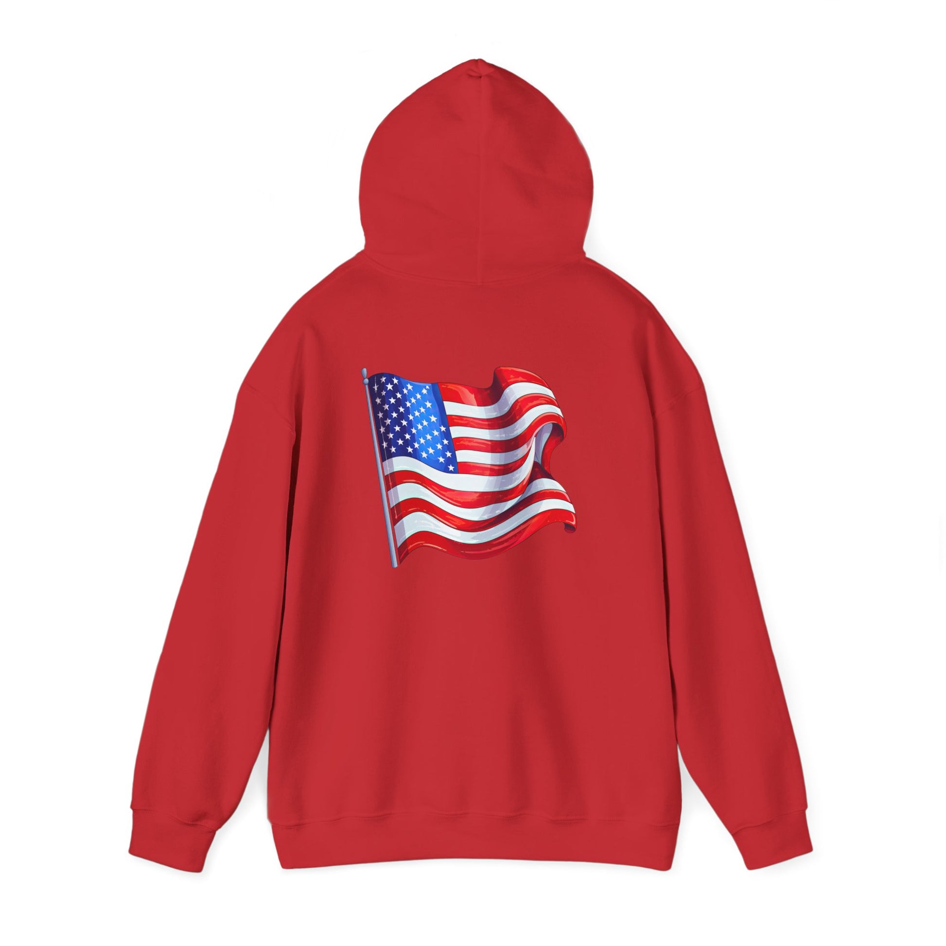 Patriotic Flag Hooded Sweatshirt | Unisex Heavy Blend | Perfect for Celebrations
