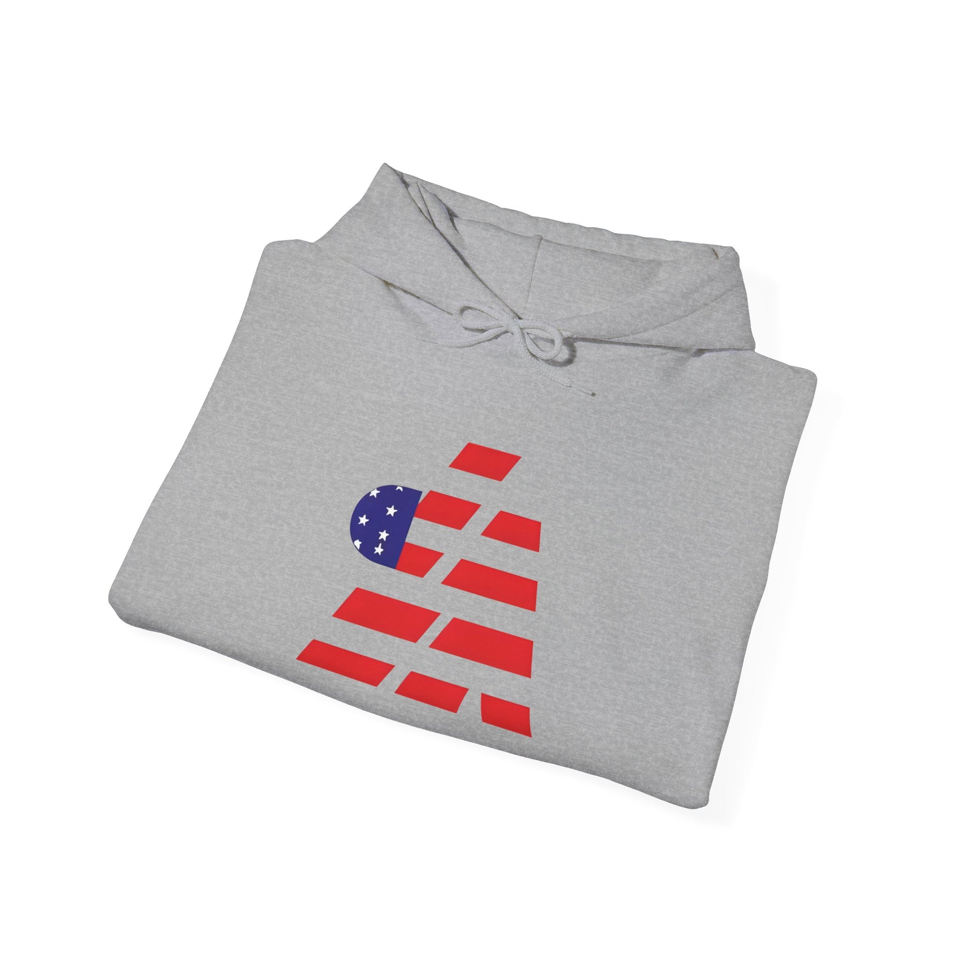 Patriotic Graphic Hoodie - Unisex Heavy Blend Sweatshirt with Flag Design