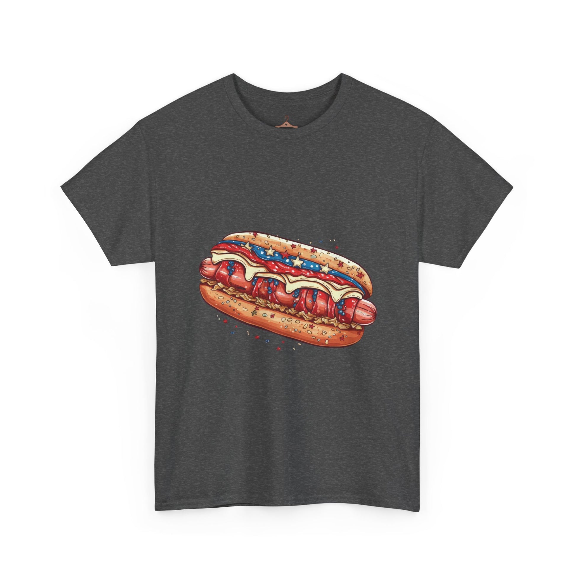Hot Dog Illustration T-Shirt — Retro Ketchup & Mustard Food Tee