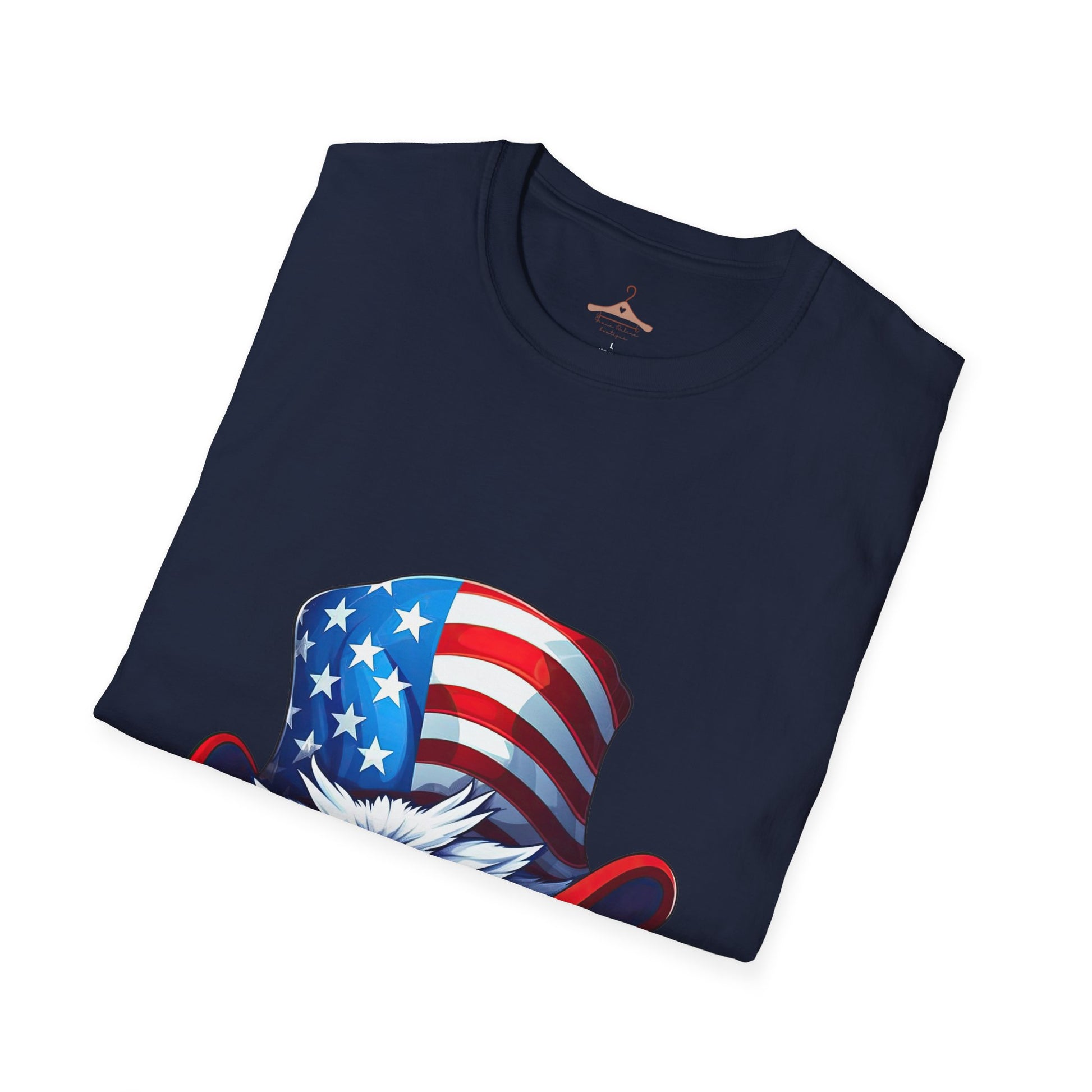 T-Shirt — Patriotic Eagle Hat Graphic (American Flag Cowboy Hat)