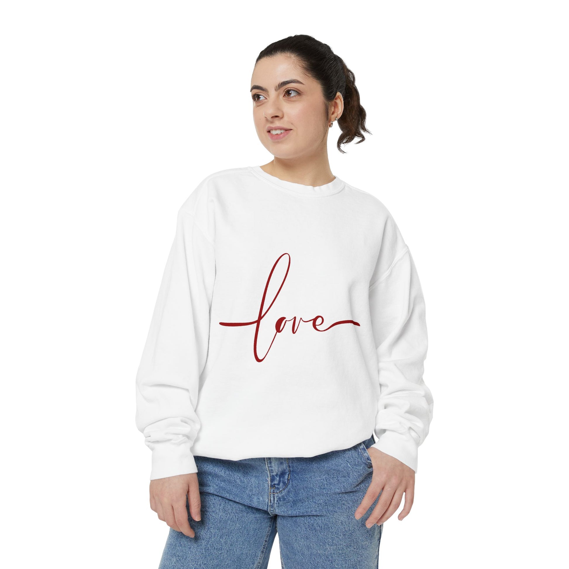 Unisex Love Sweatshirt, Cozy Love Sweater for Couples, Gift for Her, Valentine’s Day Outfit, Casual Everyday Wear
