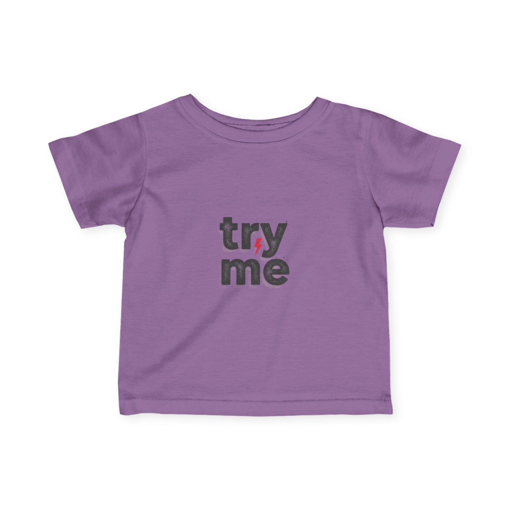 Infant Tee - "try me" Playful Graphic Baby Shirt