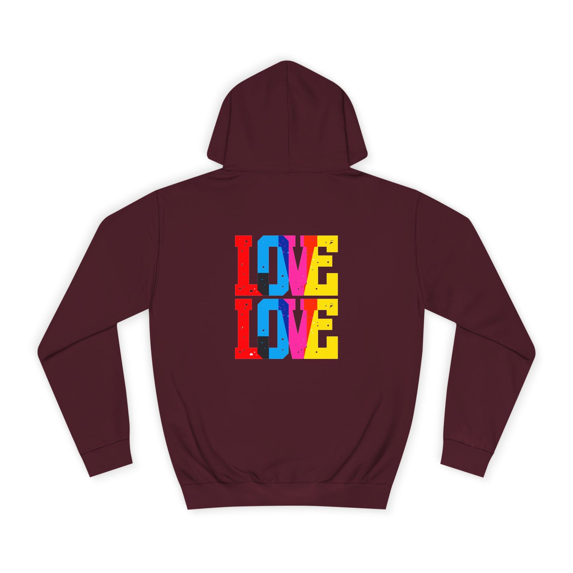 Unisex College Hoodie with Love Design, Casual Gift for Campus Life