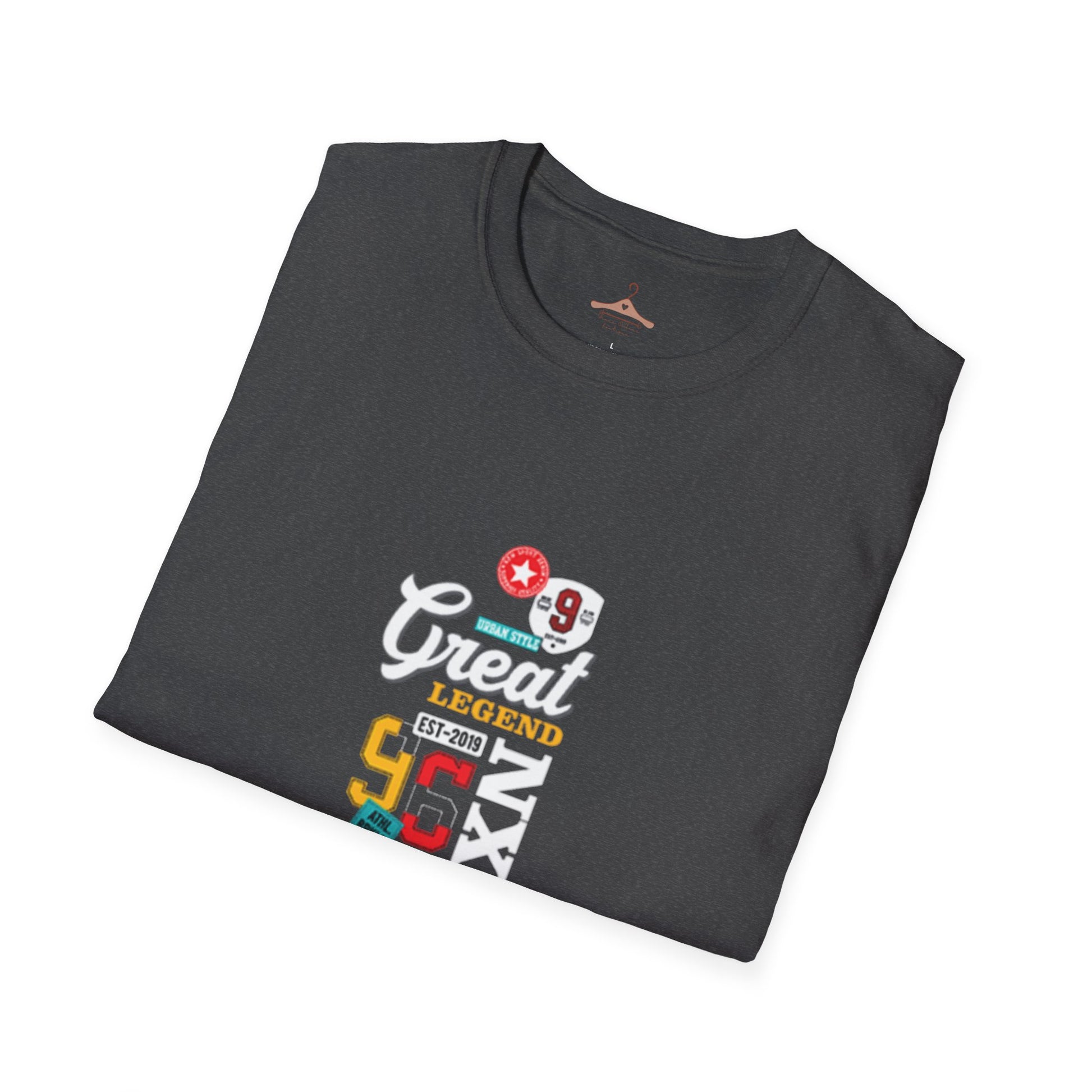 Graphic T-Shirt — 'Great Legend' Retro Racing Stripe Tee (NX-89)