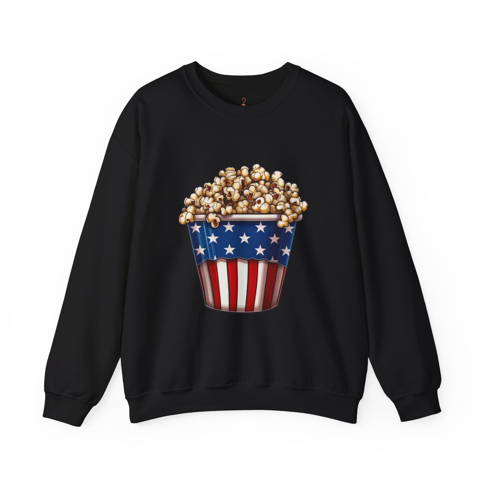American Flag Popcorn Sweatshirt – Patriotic 4th of July Crewneck