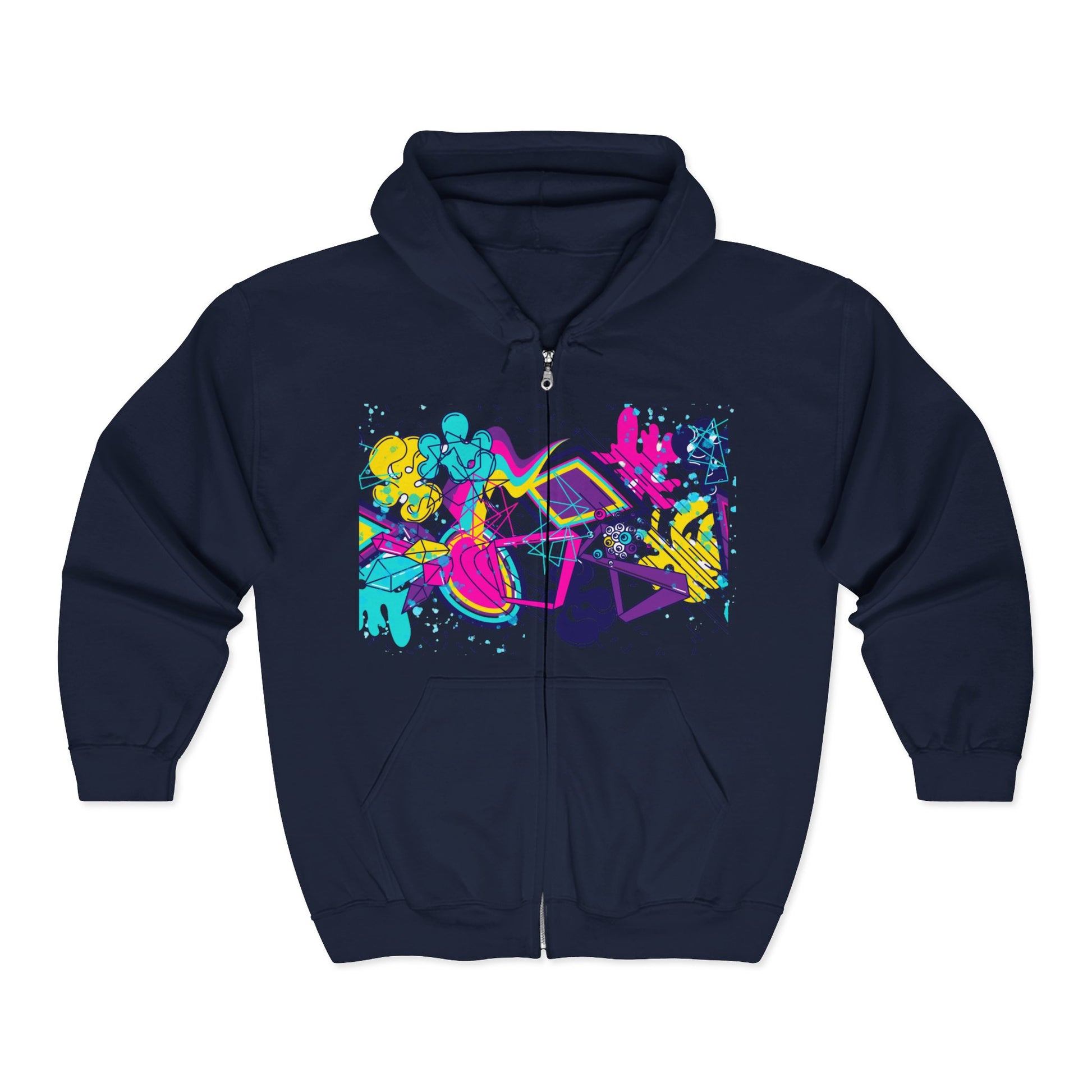 Vibrant Artist Hoodie, Creative Zip-Up Sweatshirt for Art Lovers