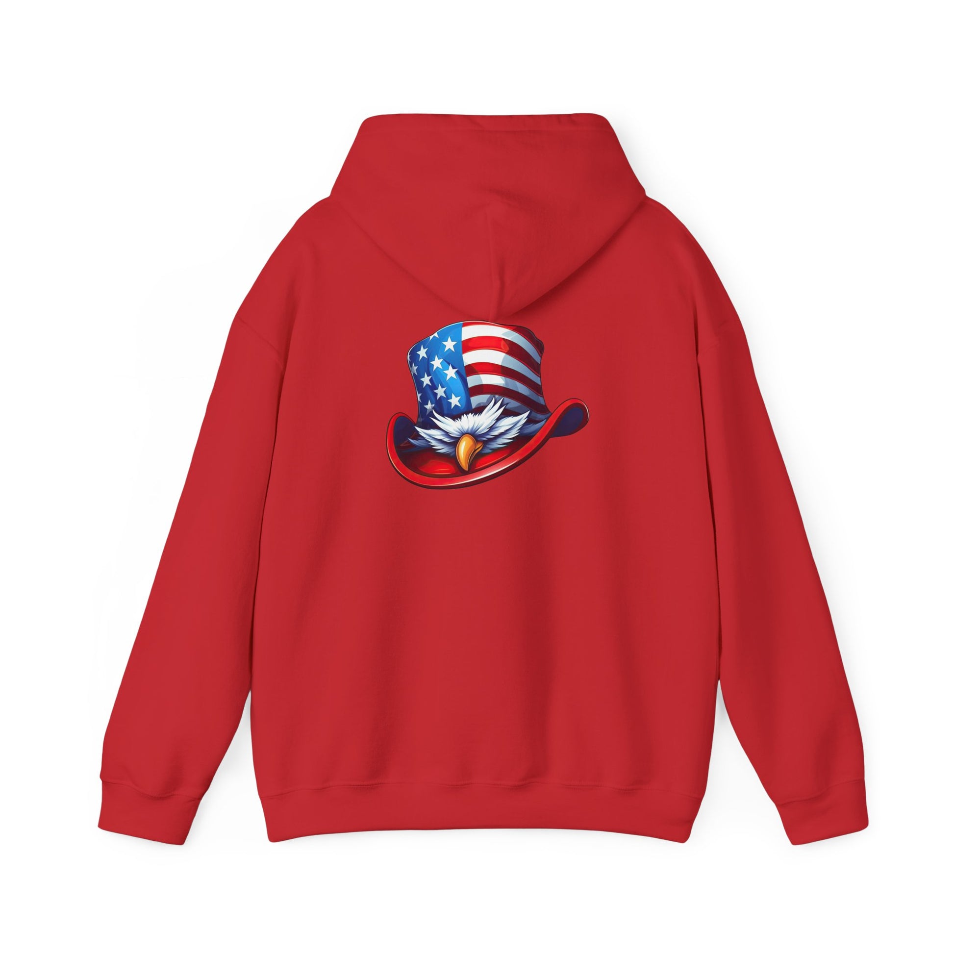 Patriotic Eagle Top Hat Hoodie — American Flag Bald Eagle Graphic Hoodie