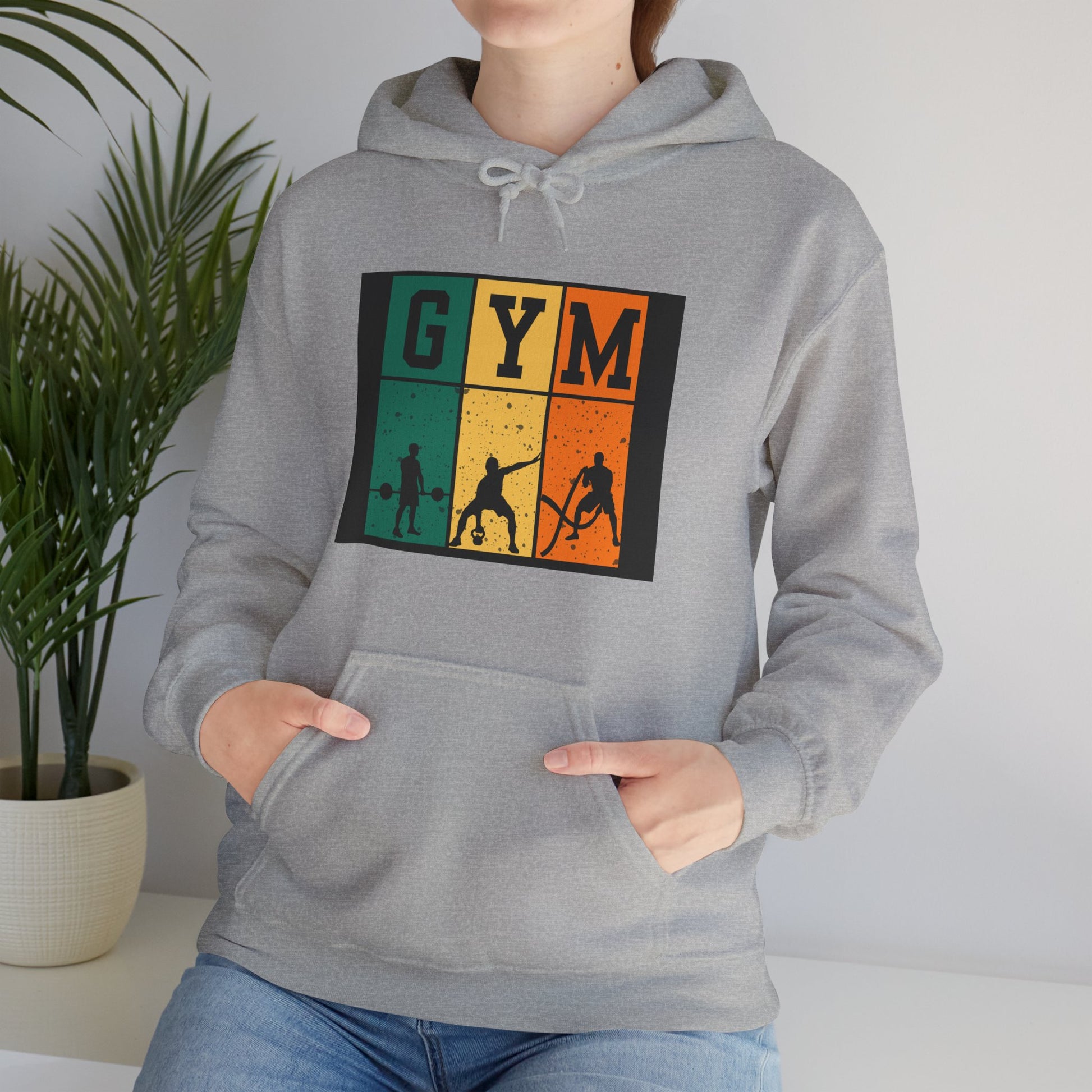 Gym Motivation Unisex Heavy Blend Hooded Sweatshirt, Workout Pullover, Fitness Gift