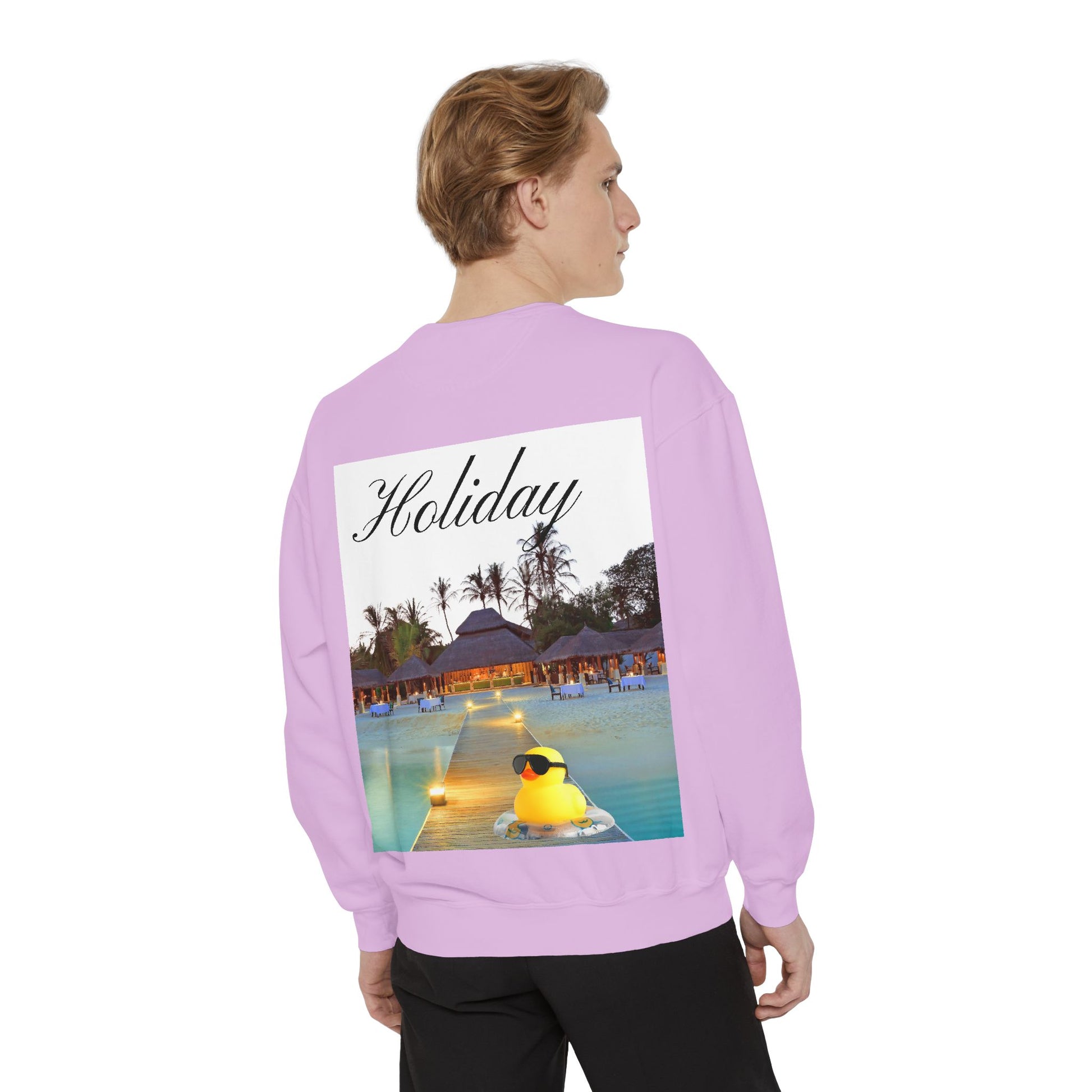 Holiday Rubber Duck Sweatshirt — Tropical Beach Graphic Sweatshirt