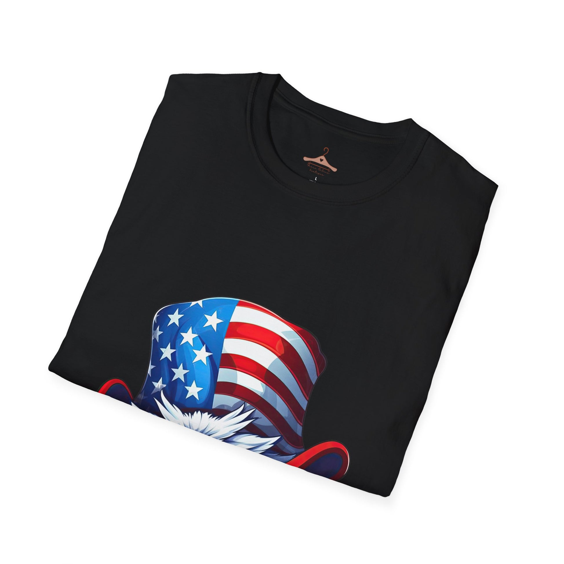 T-Shirt — Patriotic Eagle Hat Graphic (American Flag Cowboy Hat)