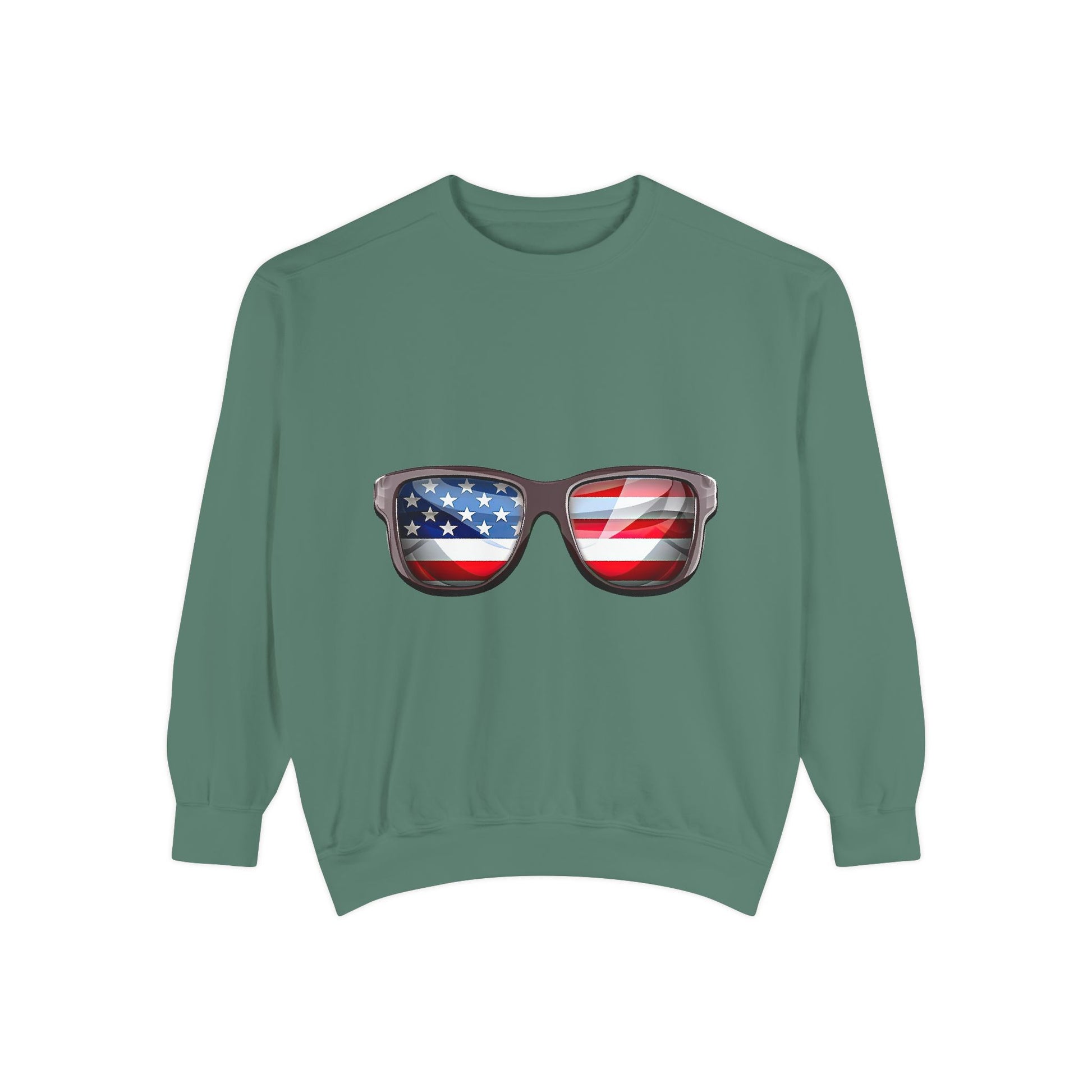 American Flag Sunglasses Sweatshirt — Patriotic Crewneck for 4th of July