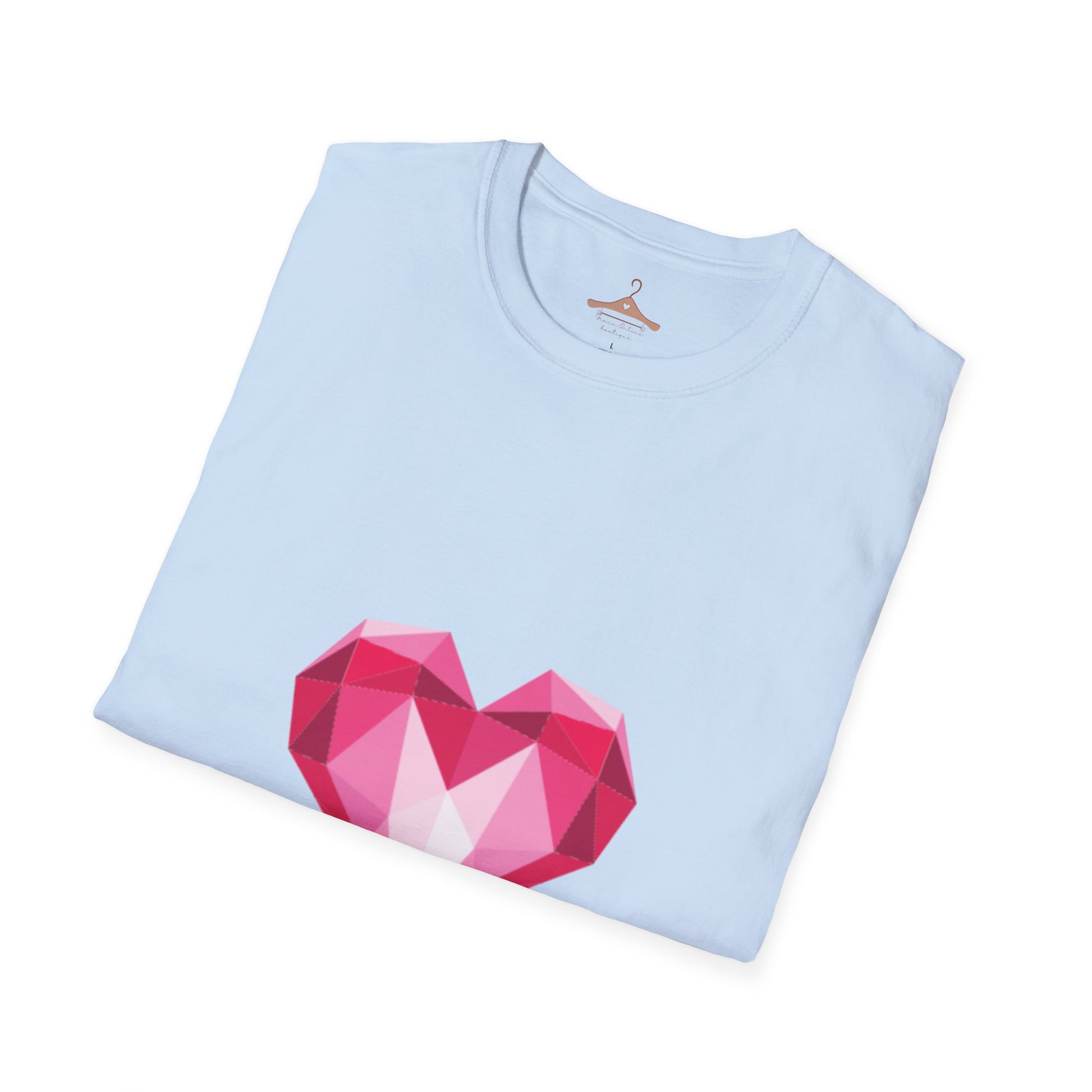 Geometric Pink Gem Heart T-Shirt