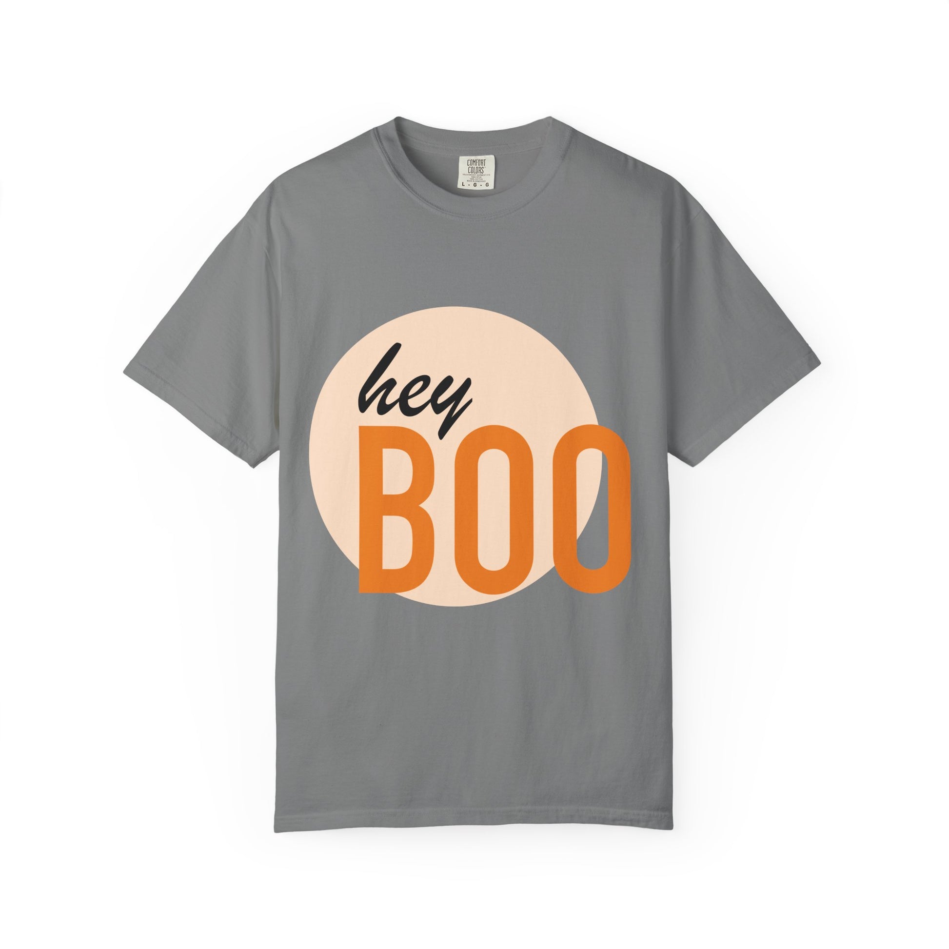 Hey Boo Unisex Garment-Dyed Trendy Graphic Tee
