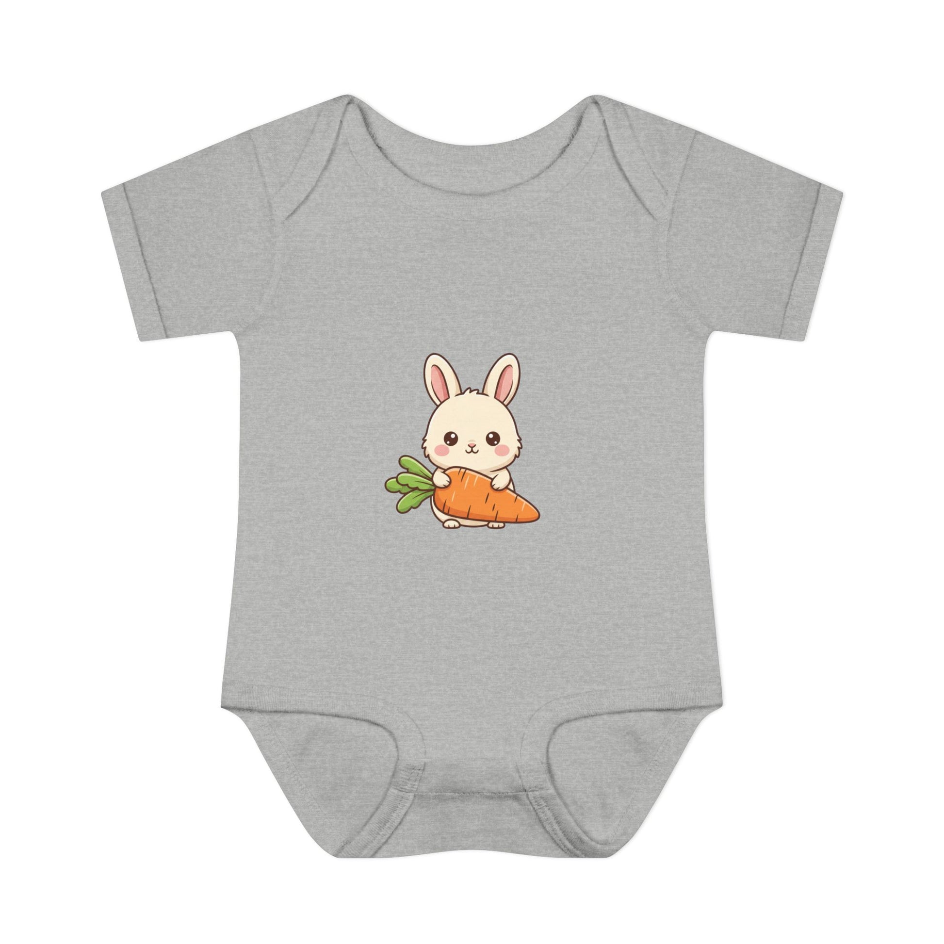 Baby Bodysuit — Cute Bunny with Carrot Infant Onesie