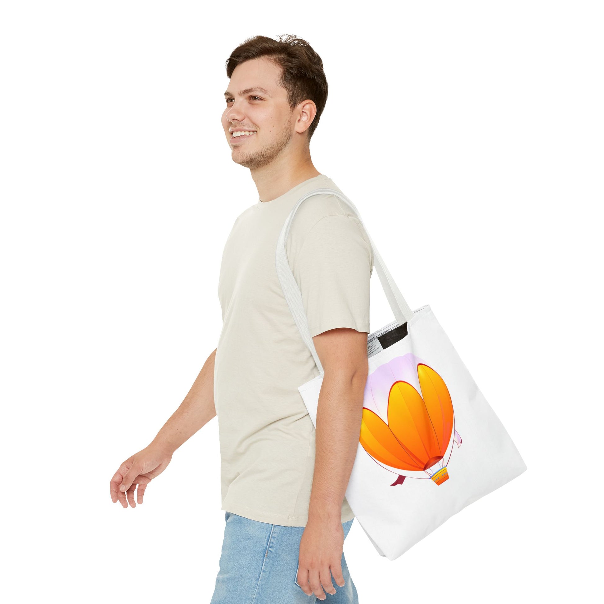 Colorful Hot Air Balloon Tote Bag | Eco-Friendly Shopping, Beach, Travel, Gift for Adventurers, Unique Summer Accessories