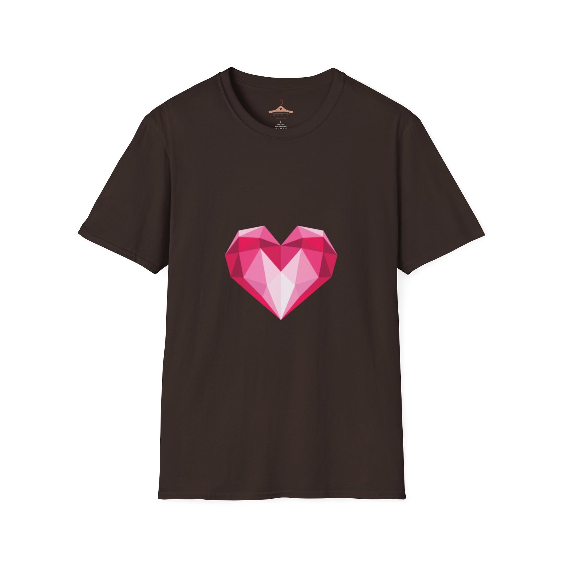 Geometric Pink Gem Heart T-Shirt