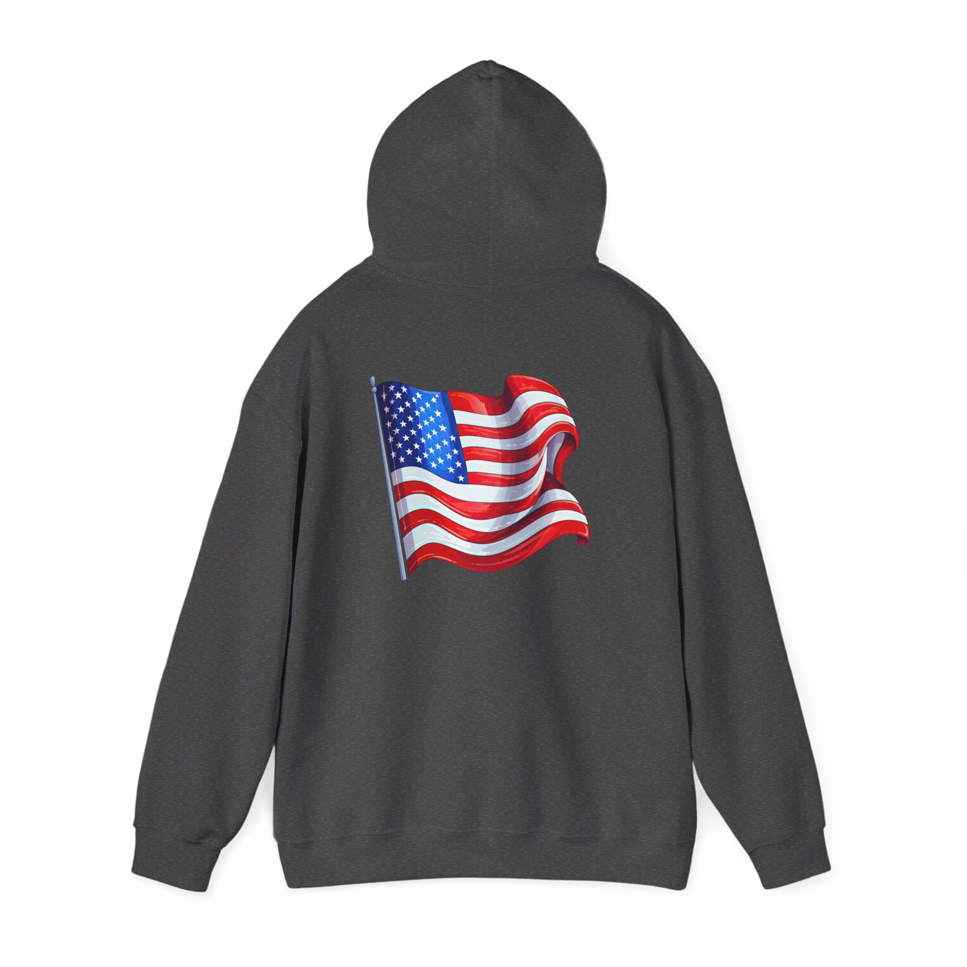 Patriotic Flag Hooded Sweatshirt | Unisex Heavy Blend | Perfect for Celebrations