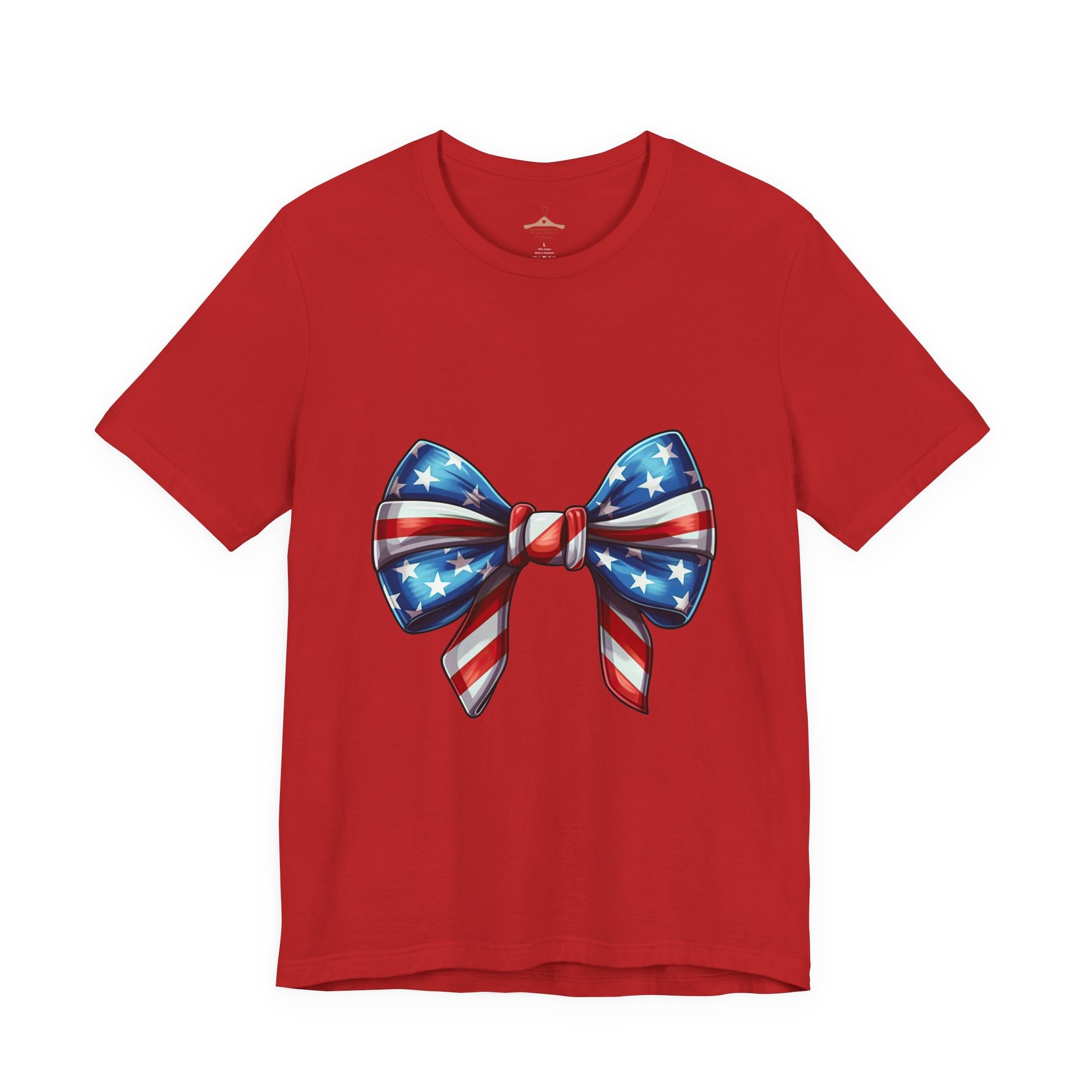 American Flag Bow T-Shirt — Patriotic 4th of July Tee