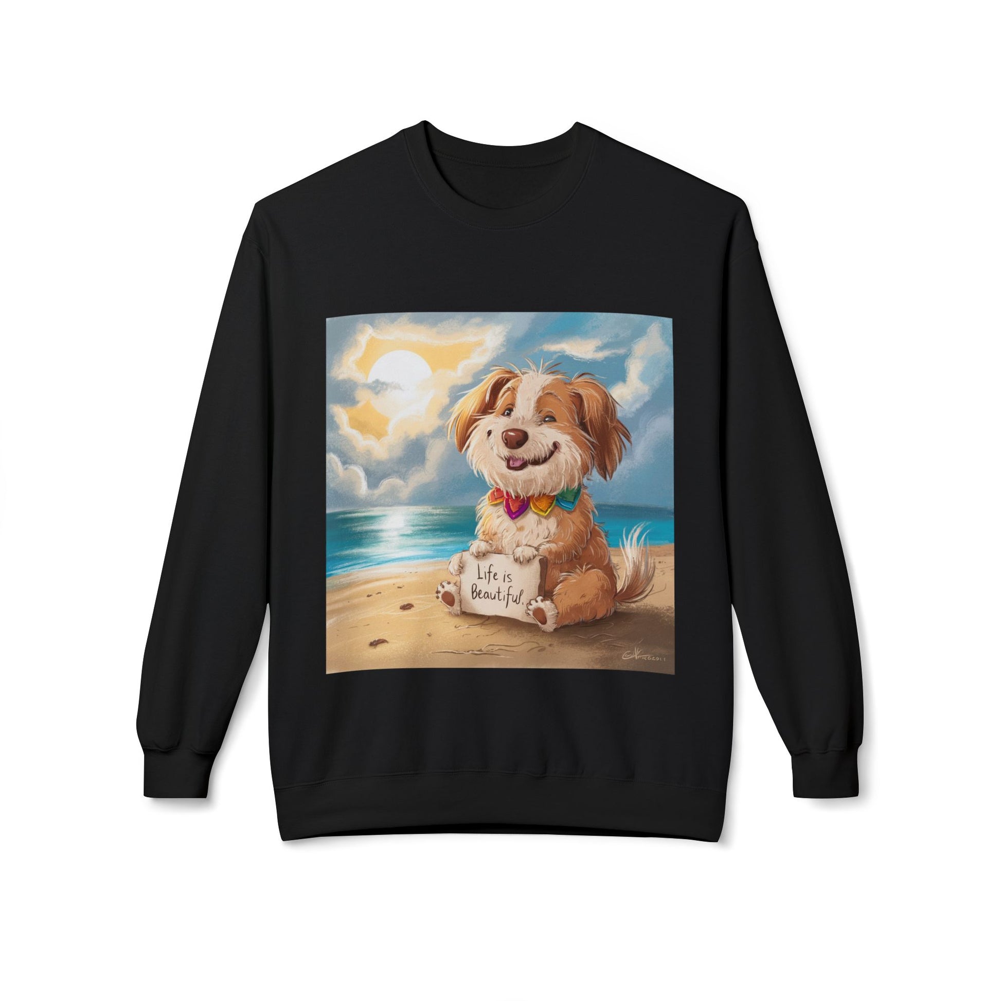 Dog Lover Crewneck Sweatshirt, Life is Beautiful