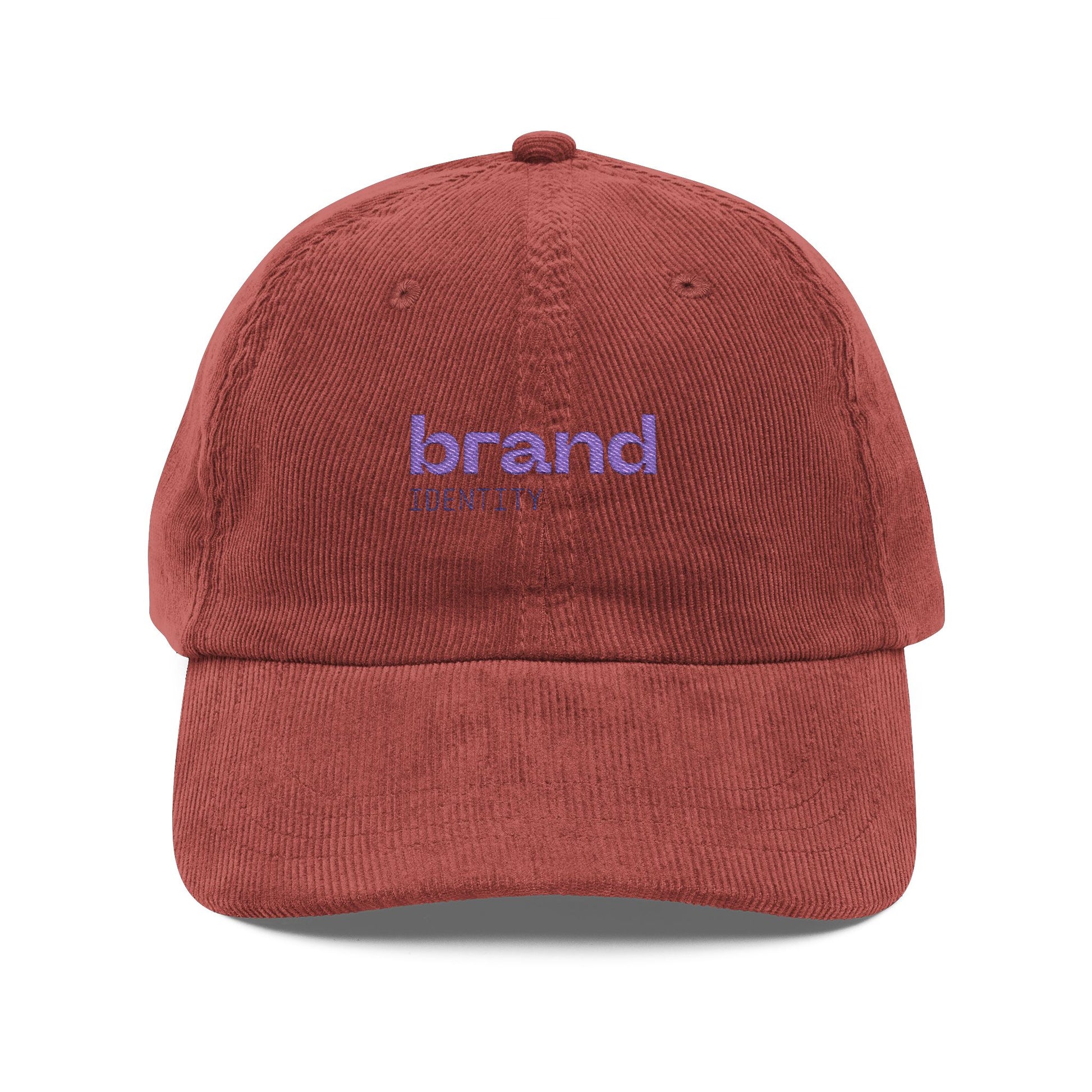 Vintage Corduroy Cap — Embroidered "brand" Dad Hat