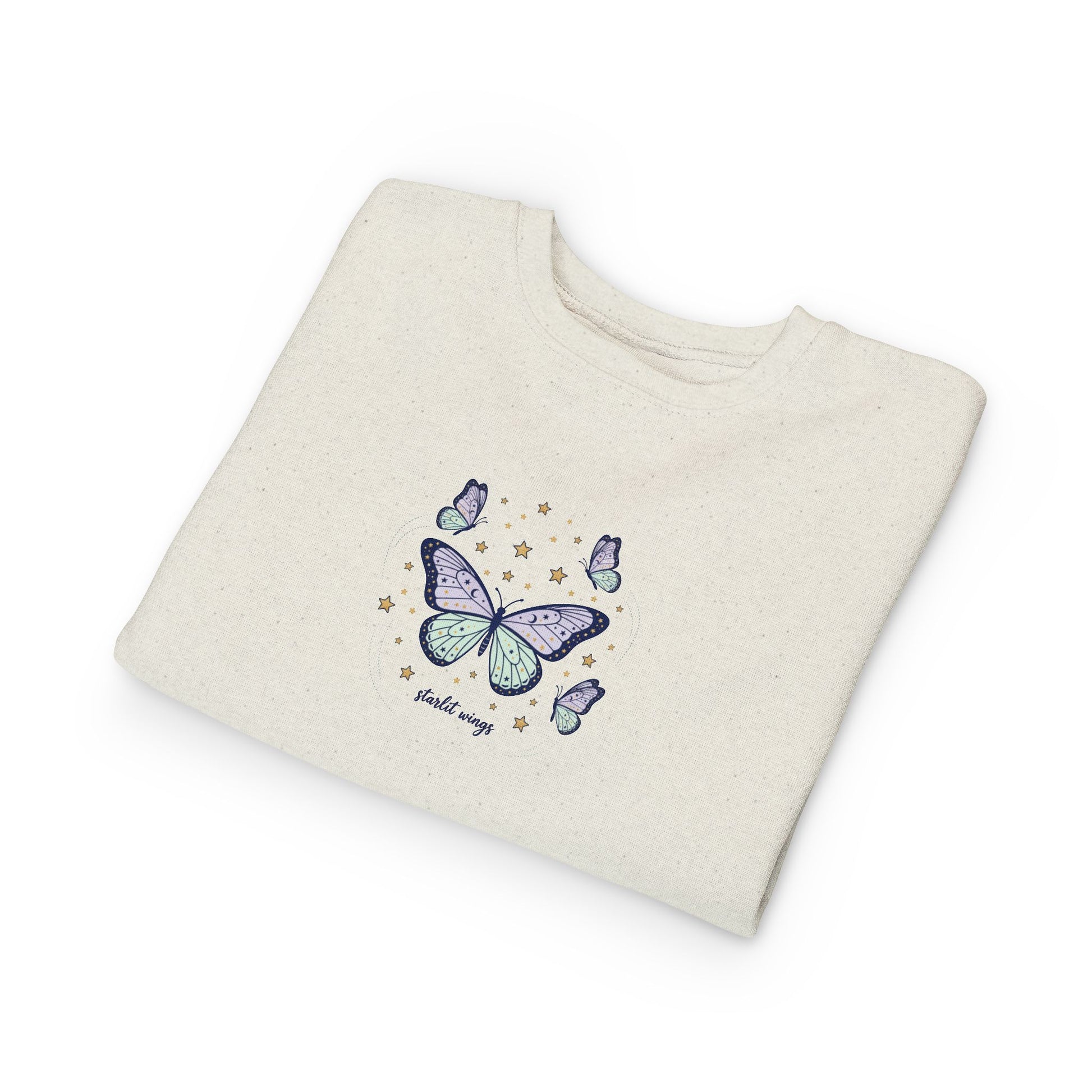 Butterfly Wings Toddler Sweatshirt — Purple Green Cute Kids Pullover