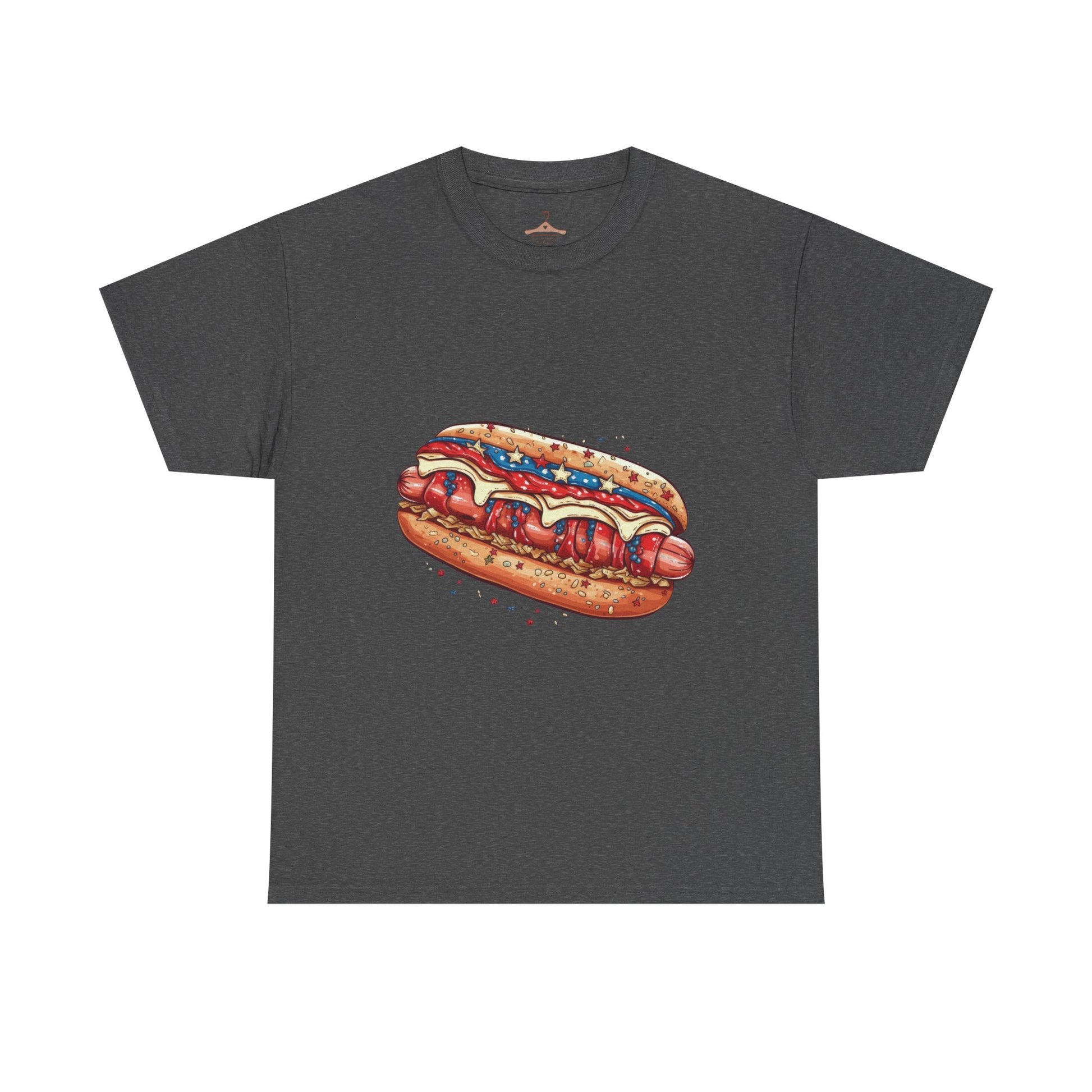 Hot Dog Illustration T-Shirt — Retro Ketchup & Mustard Food Tee