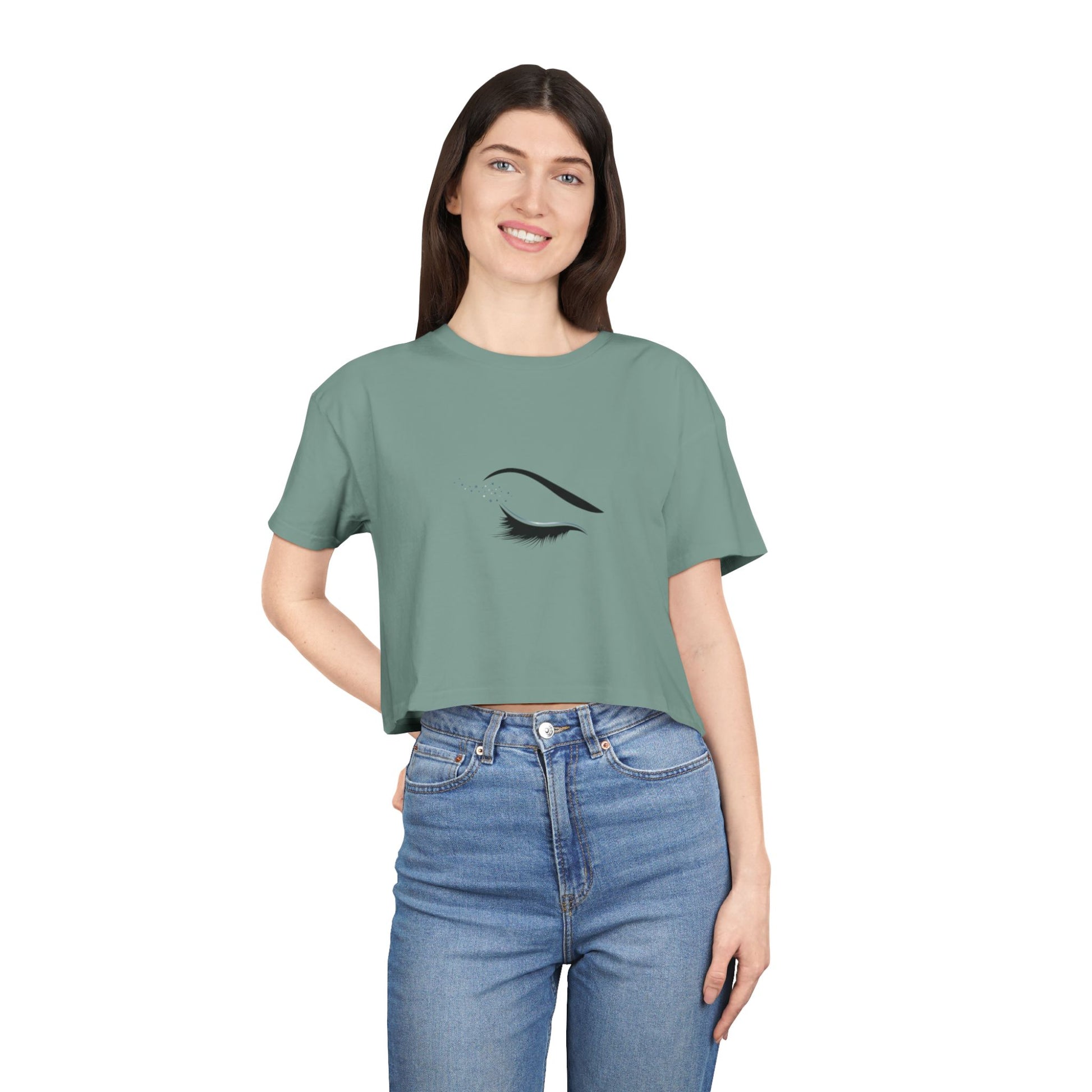 Eyelash & Brow Minimalist Women's Crop Tee
