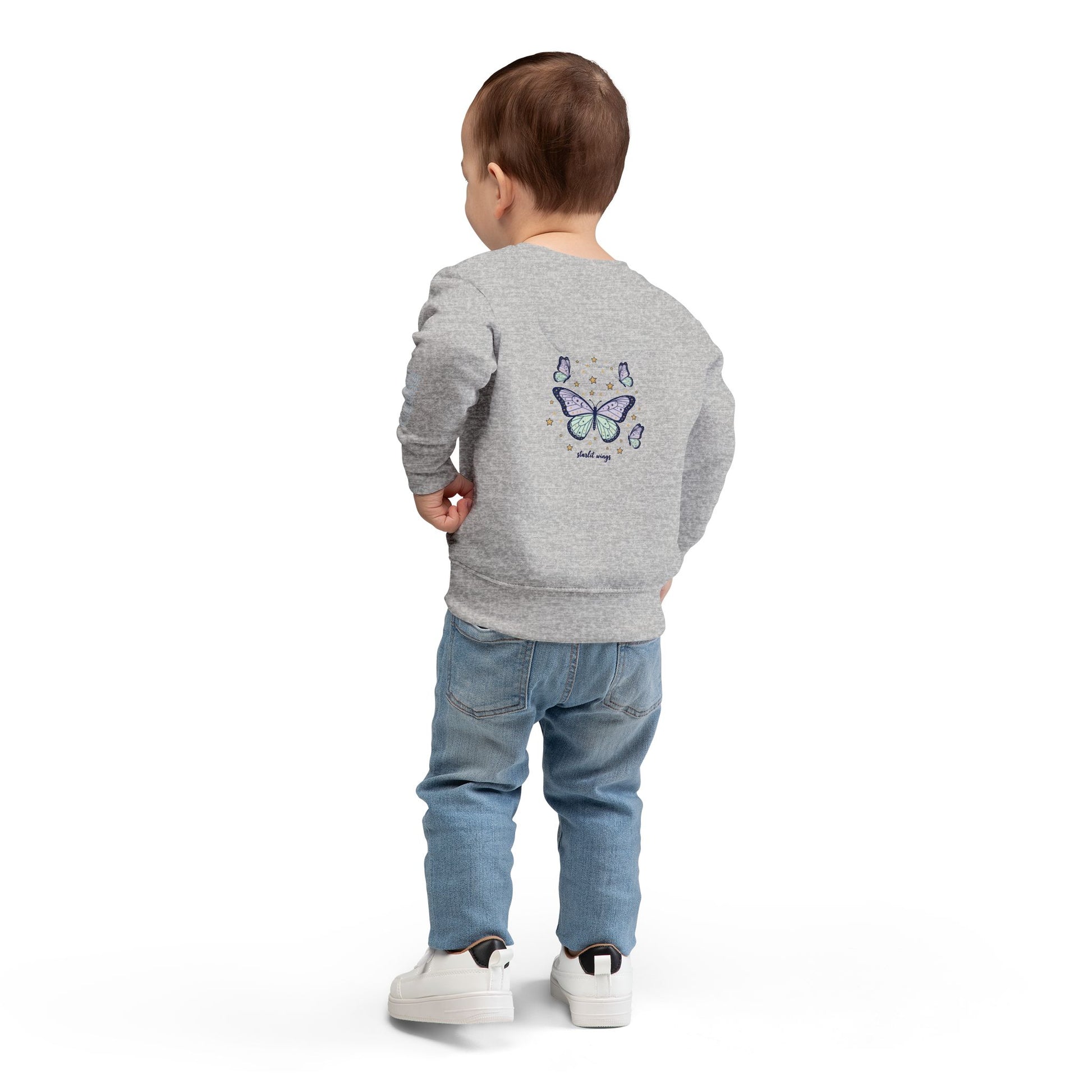 Butterfly Wings Toddler Sweatshirt — Purple Green Cute Kids Pullover