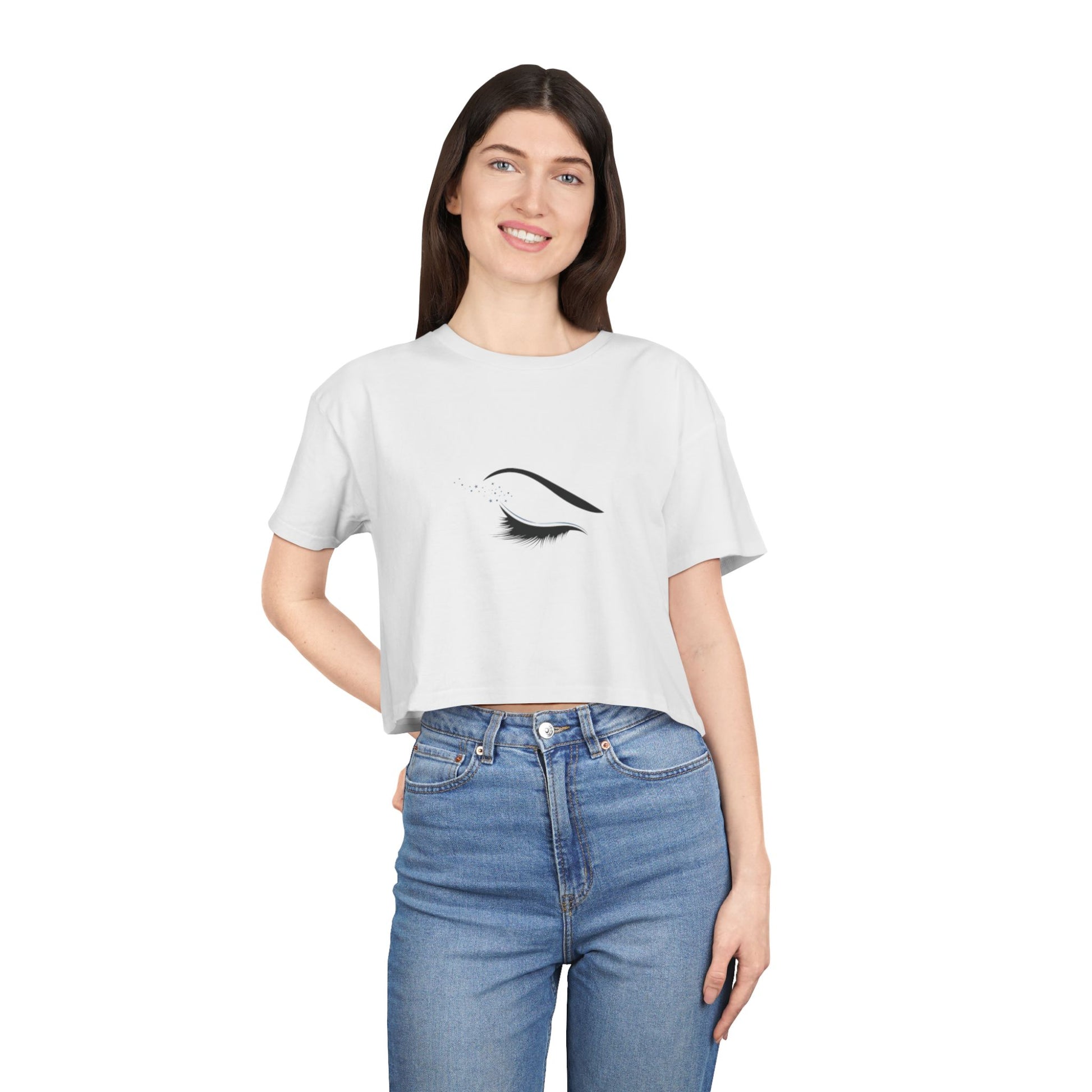 Eyelash & Brow Minimalist Women's Crop Tee