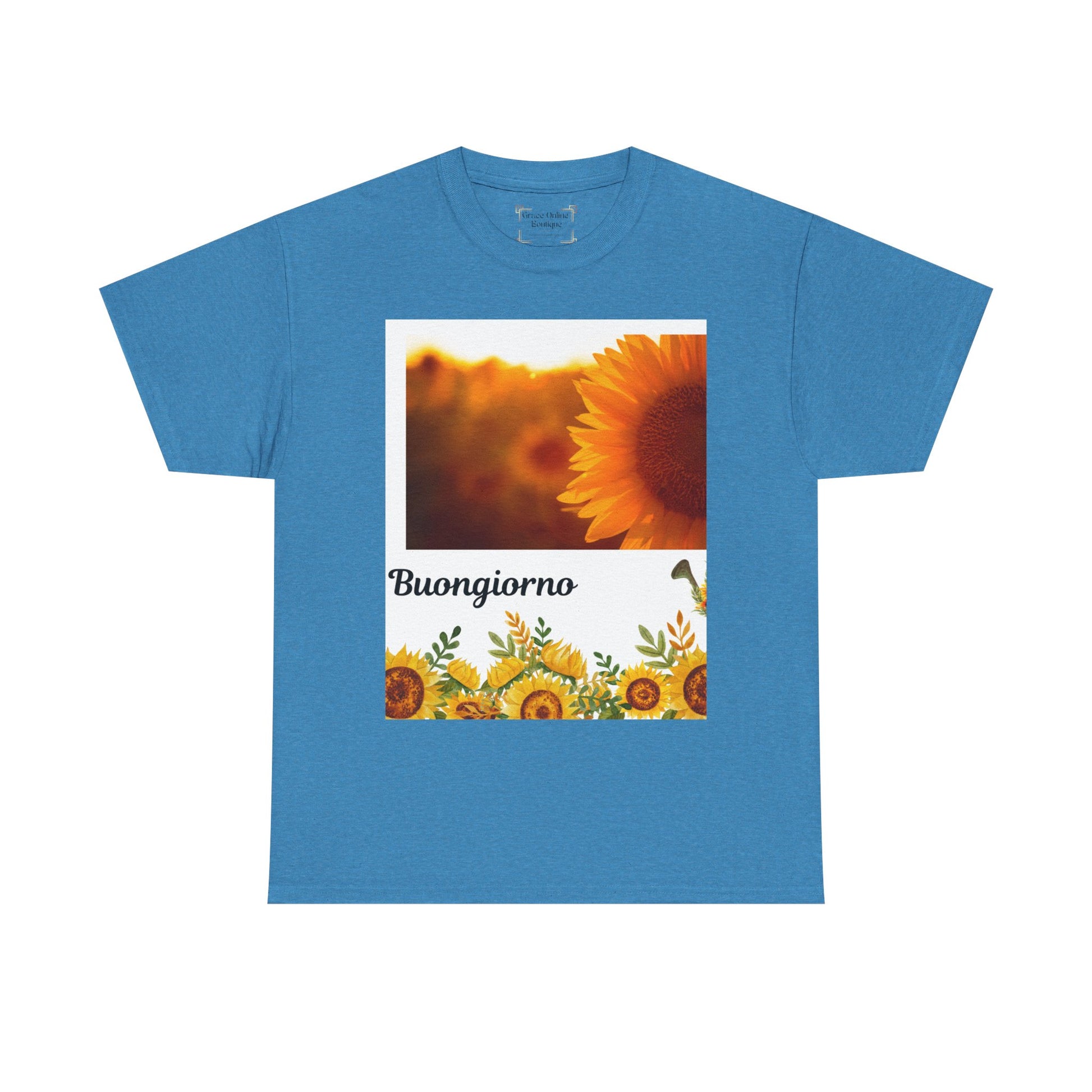 Buongiorno Sunflower Tee, Unisex Heavy Cotton Tee