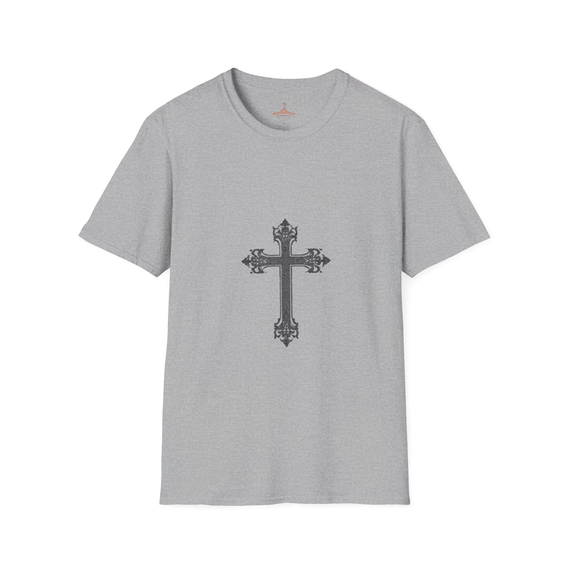 Ornate Gothic Cross T-Shirt - Vintage Religious Graphic Tee