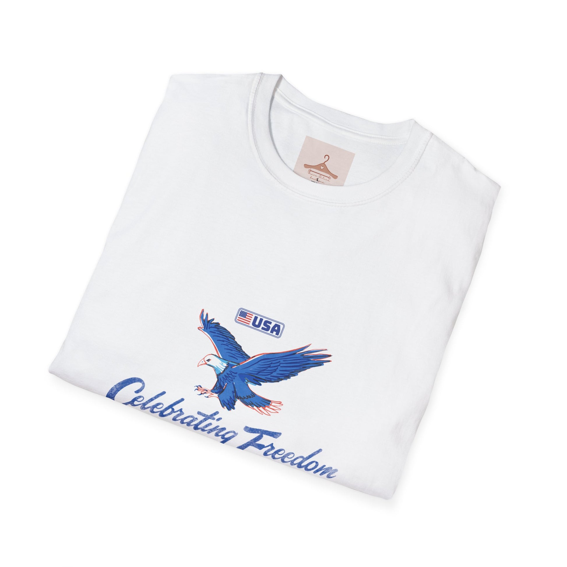 Patriotic Eagle T-Shirt — "Celebrating Freedom" USA Graphic Tee
