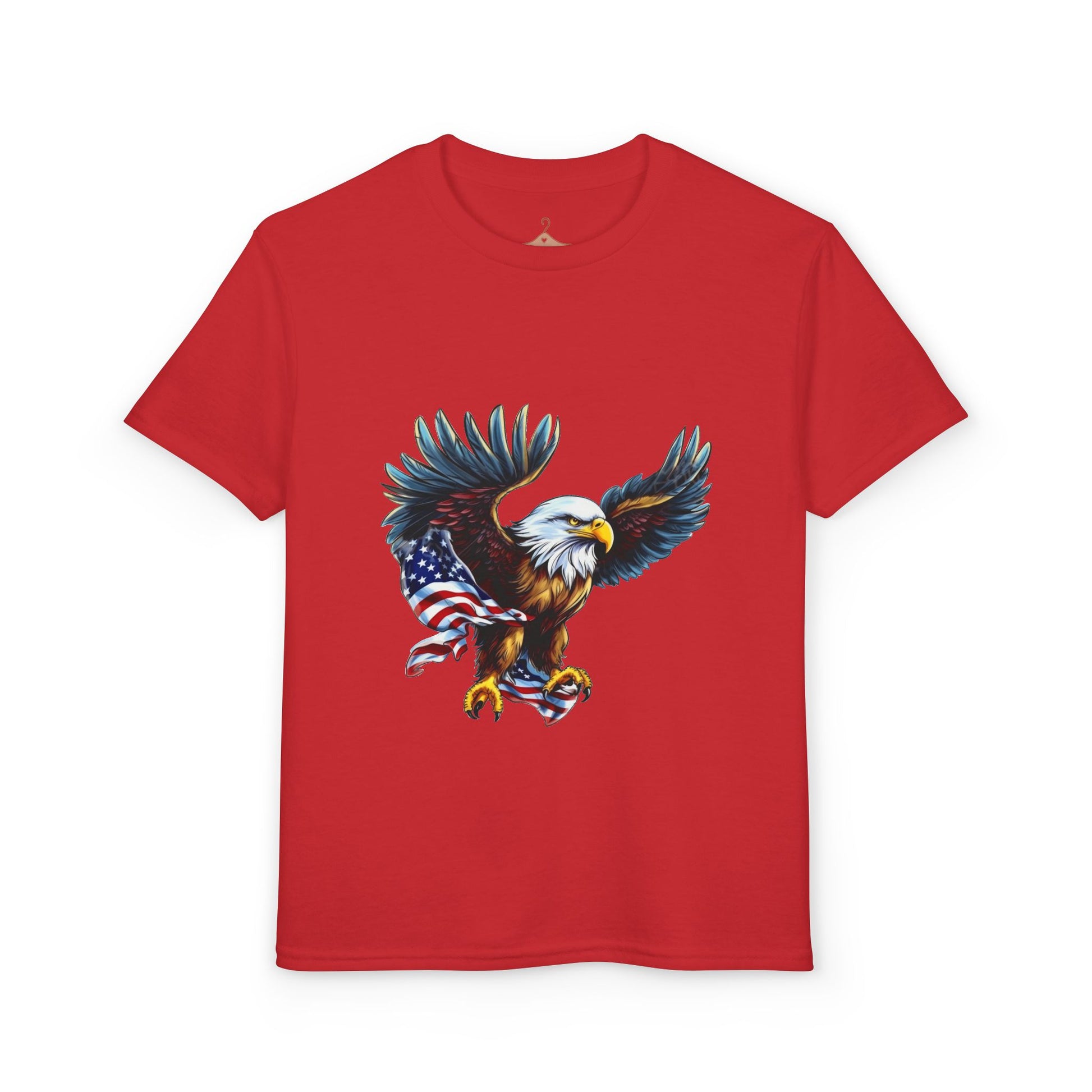 Youth T-Shirt — Patriotic Bald Eagle with American Flag Graphic