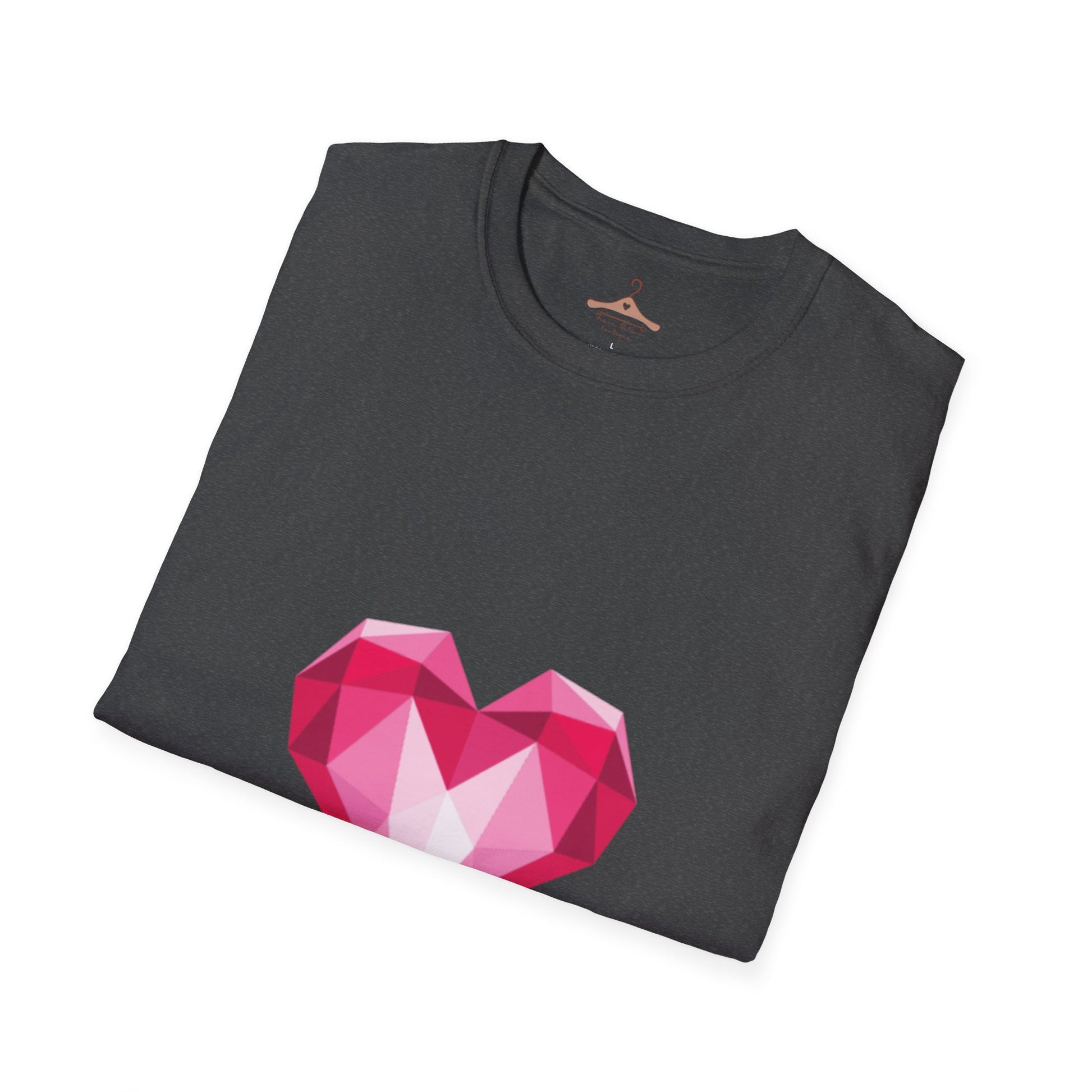 Geometric Pink Gem Heart T-Shirt