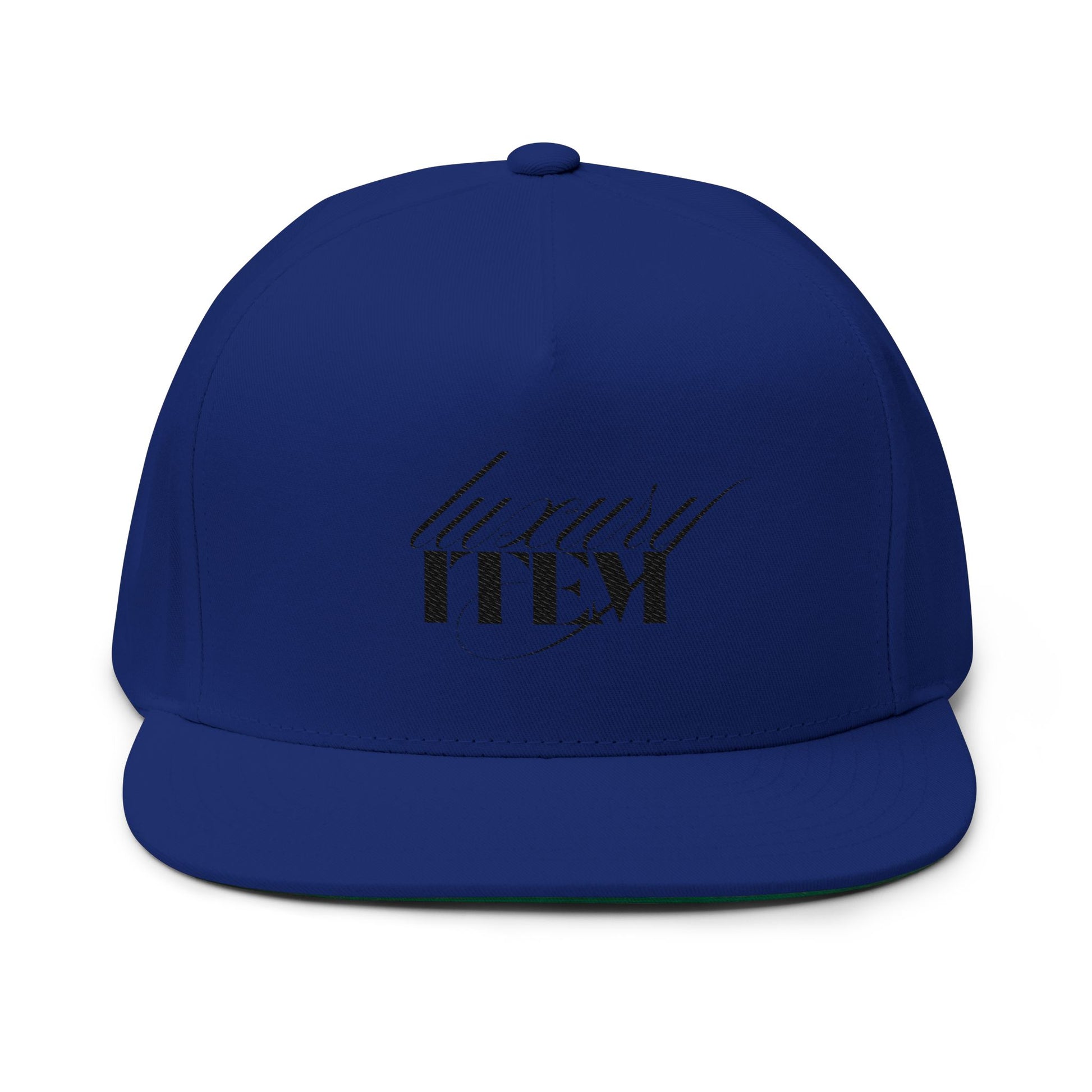 Embroidered 'Love You More' Flat Bill Cap — Navy Snapback