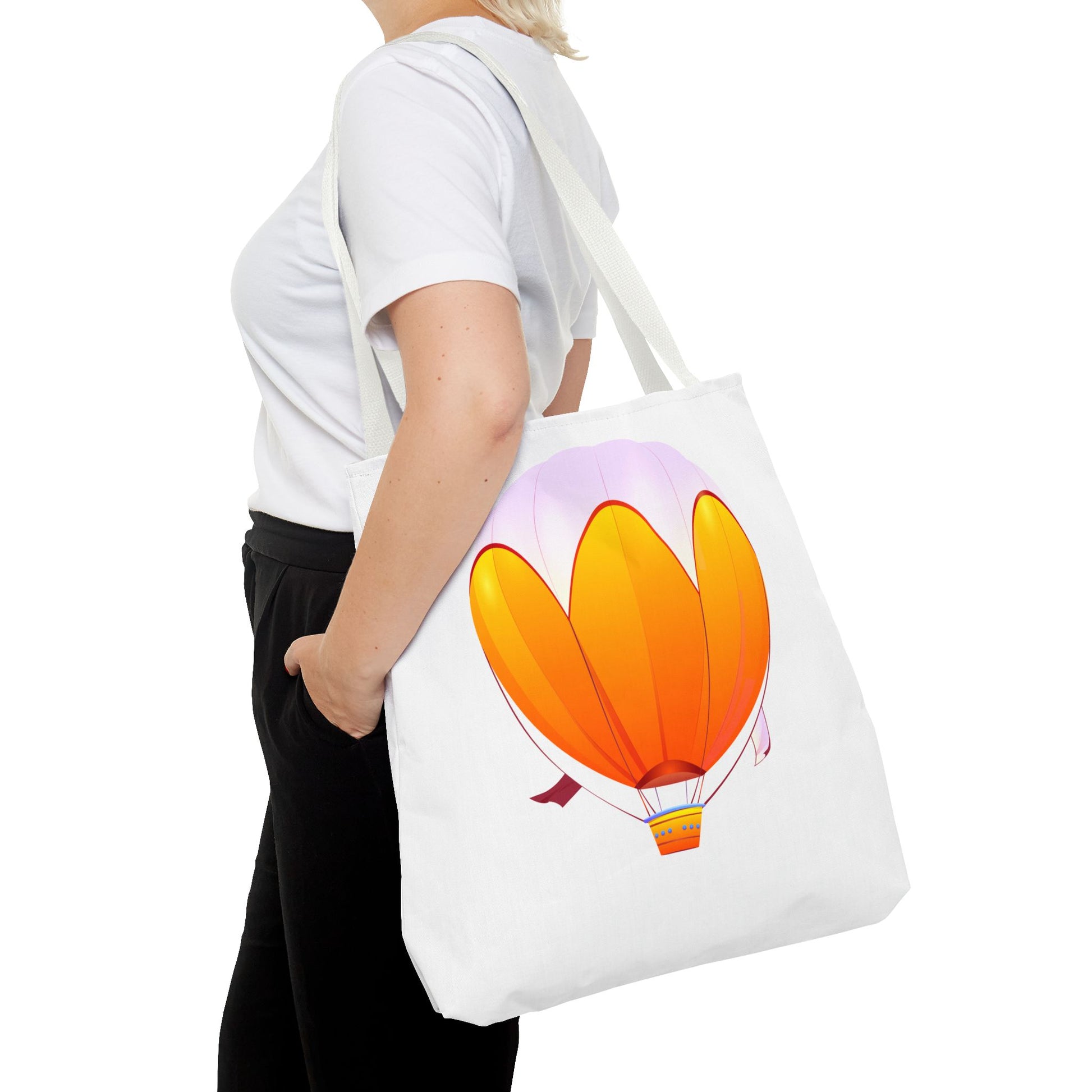 Colorful Hot Air Balloon Tote Bag | Eco-Friendly Shopping, Beach, Travel, Gift for Adventurers, Unique Summer Accessories