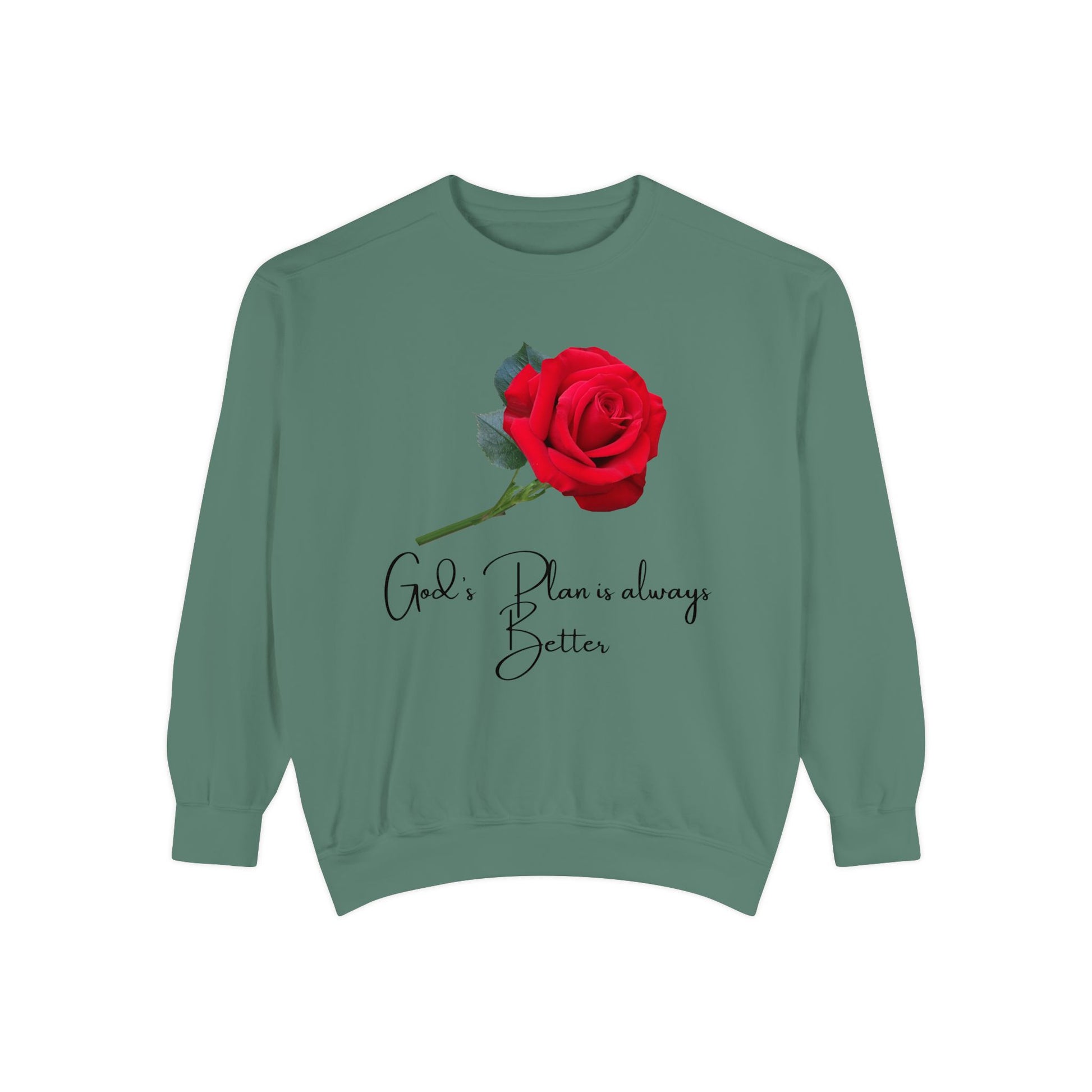Rose Design Unisex Garment-Dyed Sweatshirt