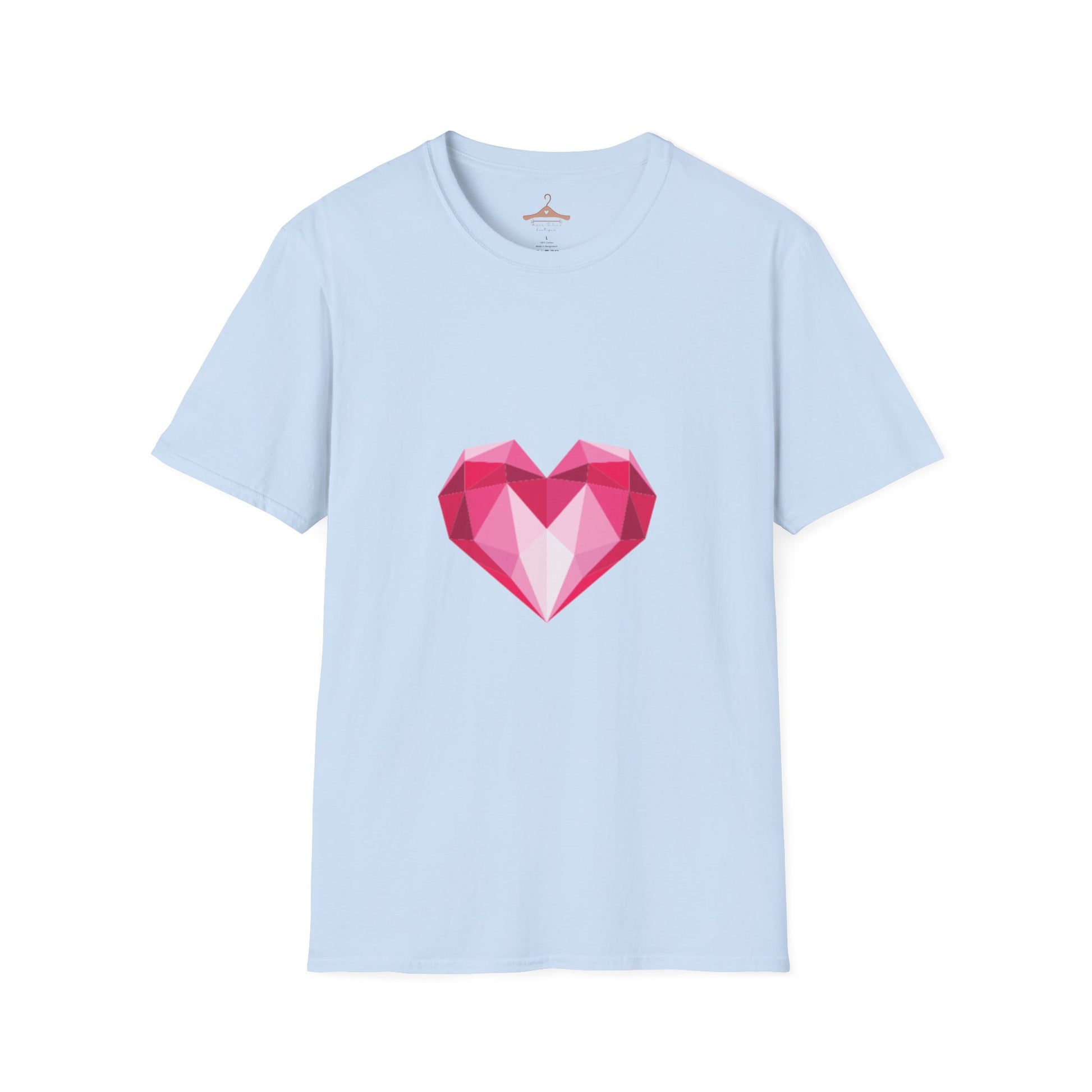 Geometric Pink Gem Heart T-Shirt