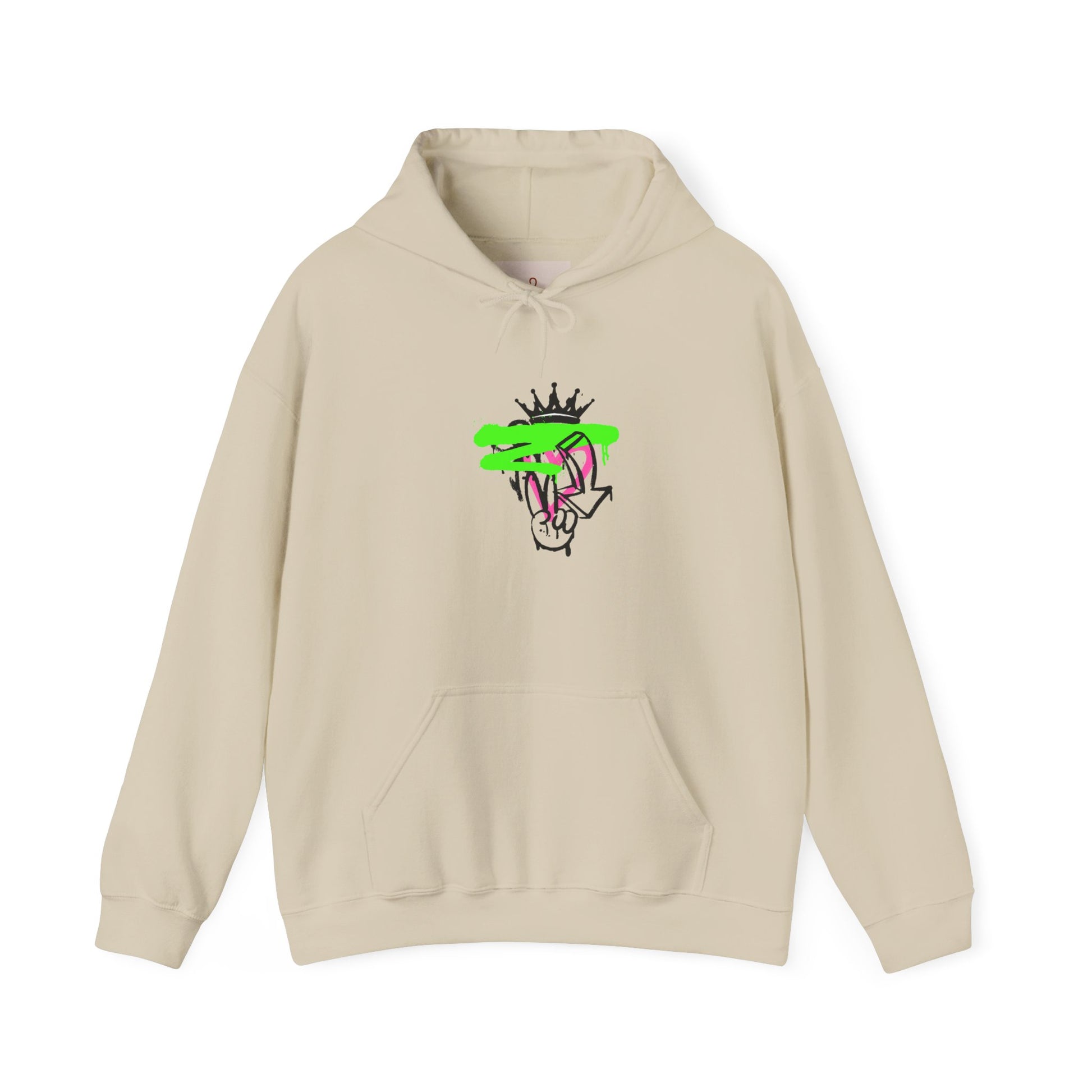 Crowned Snake Hoodie — Neon Green Graffiti Snake Pullover