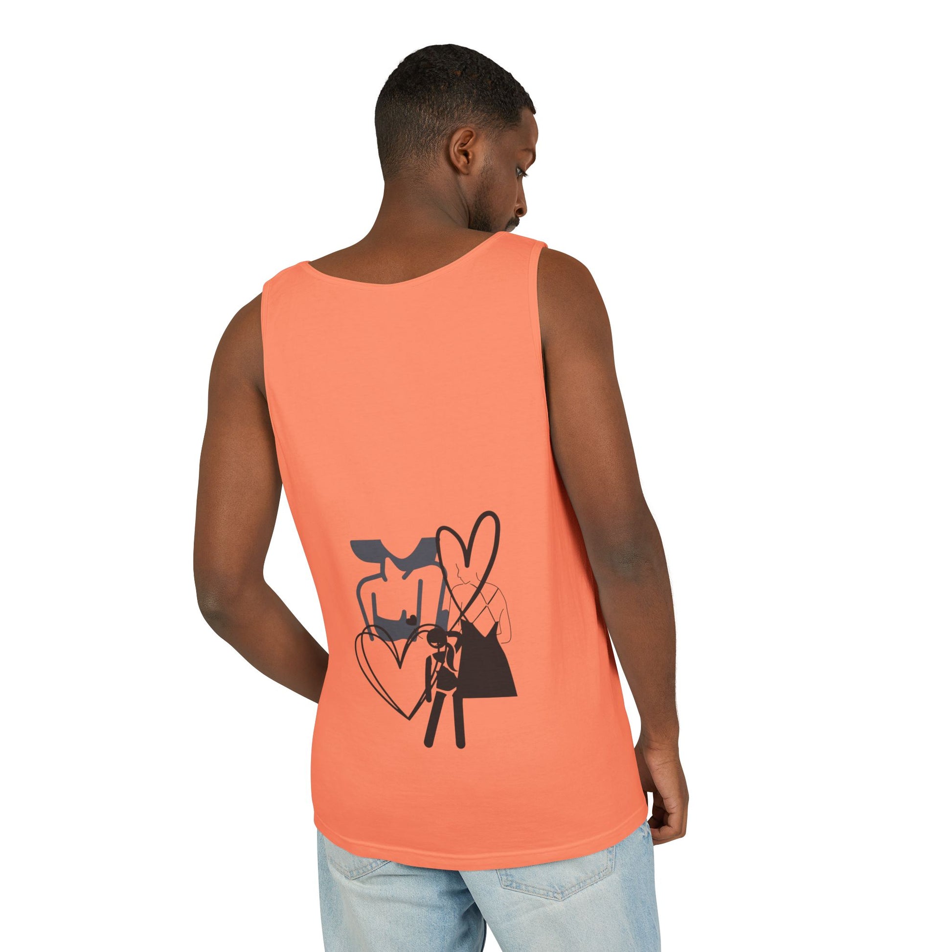 Abstract Love Graphic Tank Top — Minimalist Couple Heart Artwork