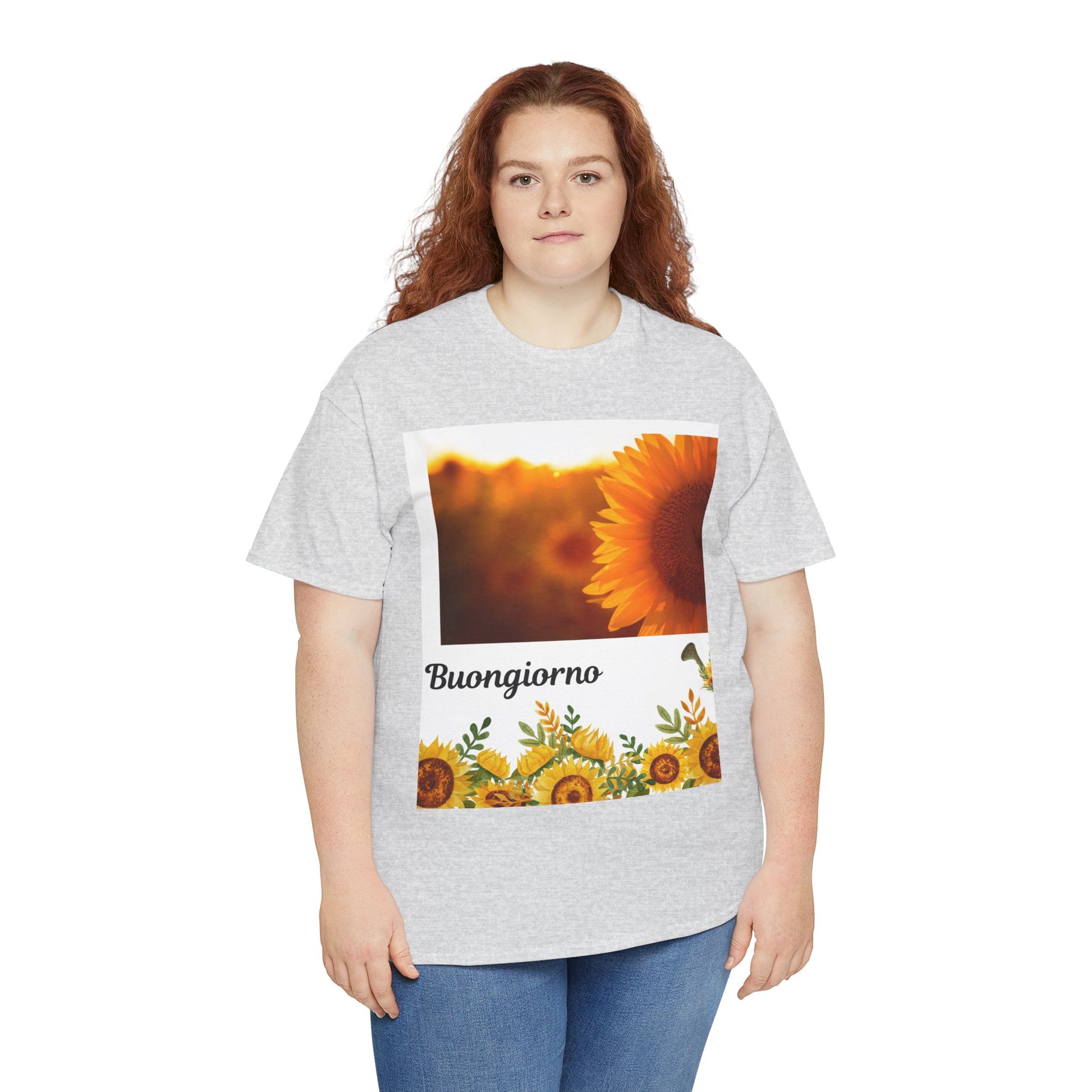 Buongiorno Sunflower Tee, Unisex Heavy Cotton Tee